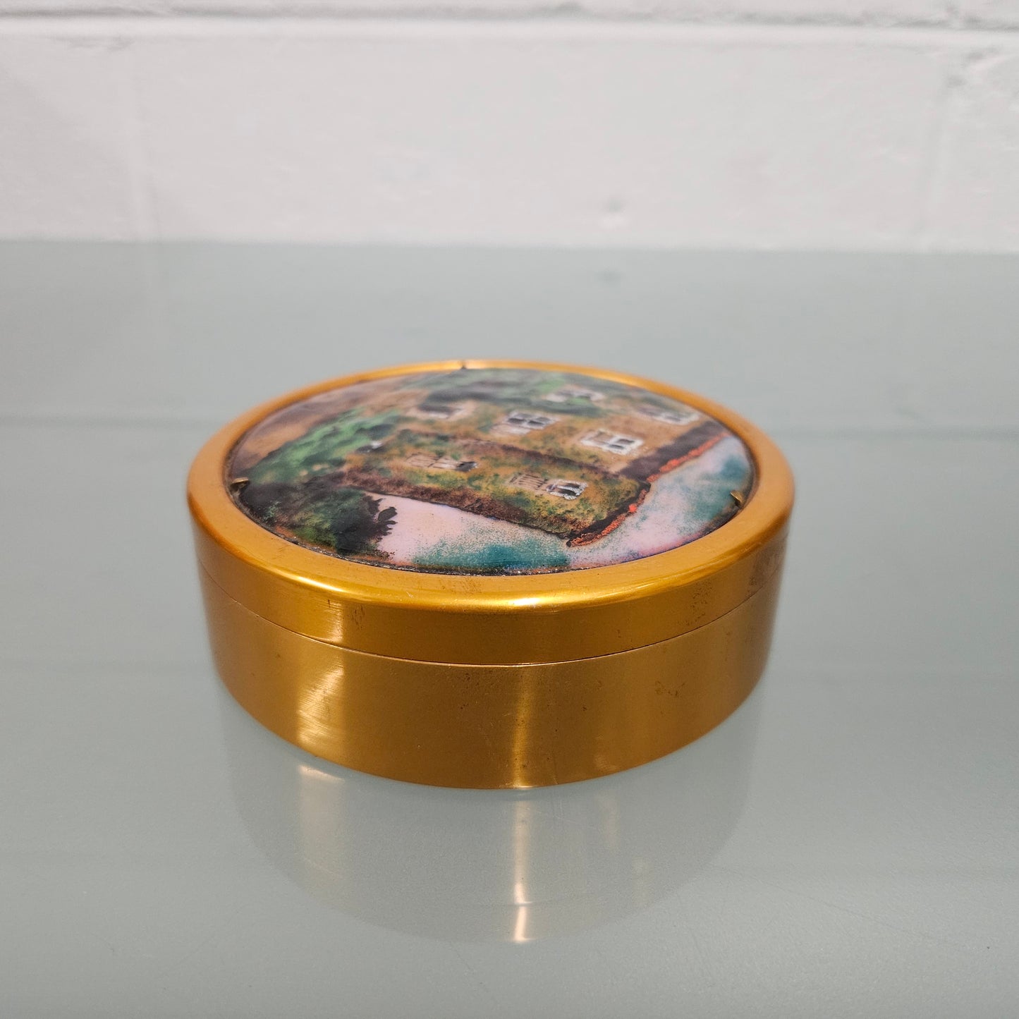 Vintage Enamel & Copper Trinket Box