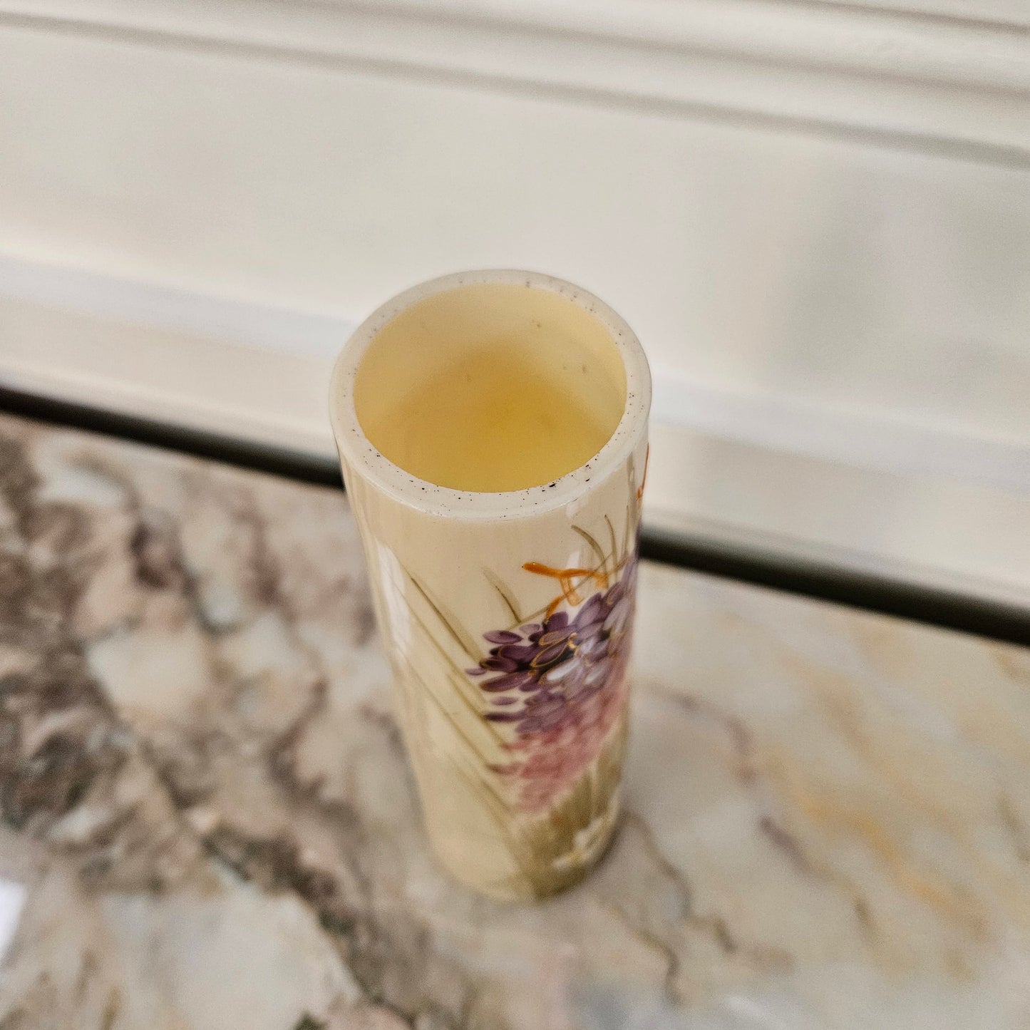 Antique Hand Painted Enameled Vase