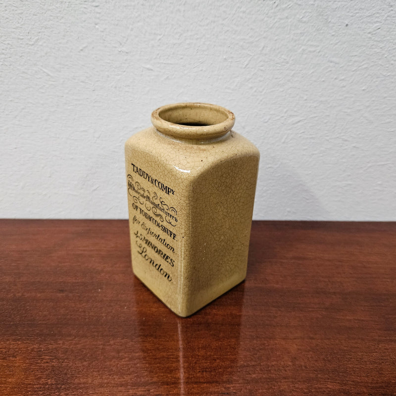Rare large Taddy & Co ceramic snuff case bottle, it is in good original condition. Please see photos as they form part of the description.