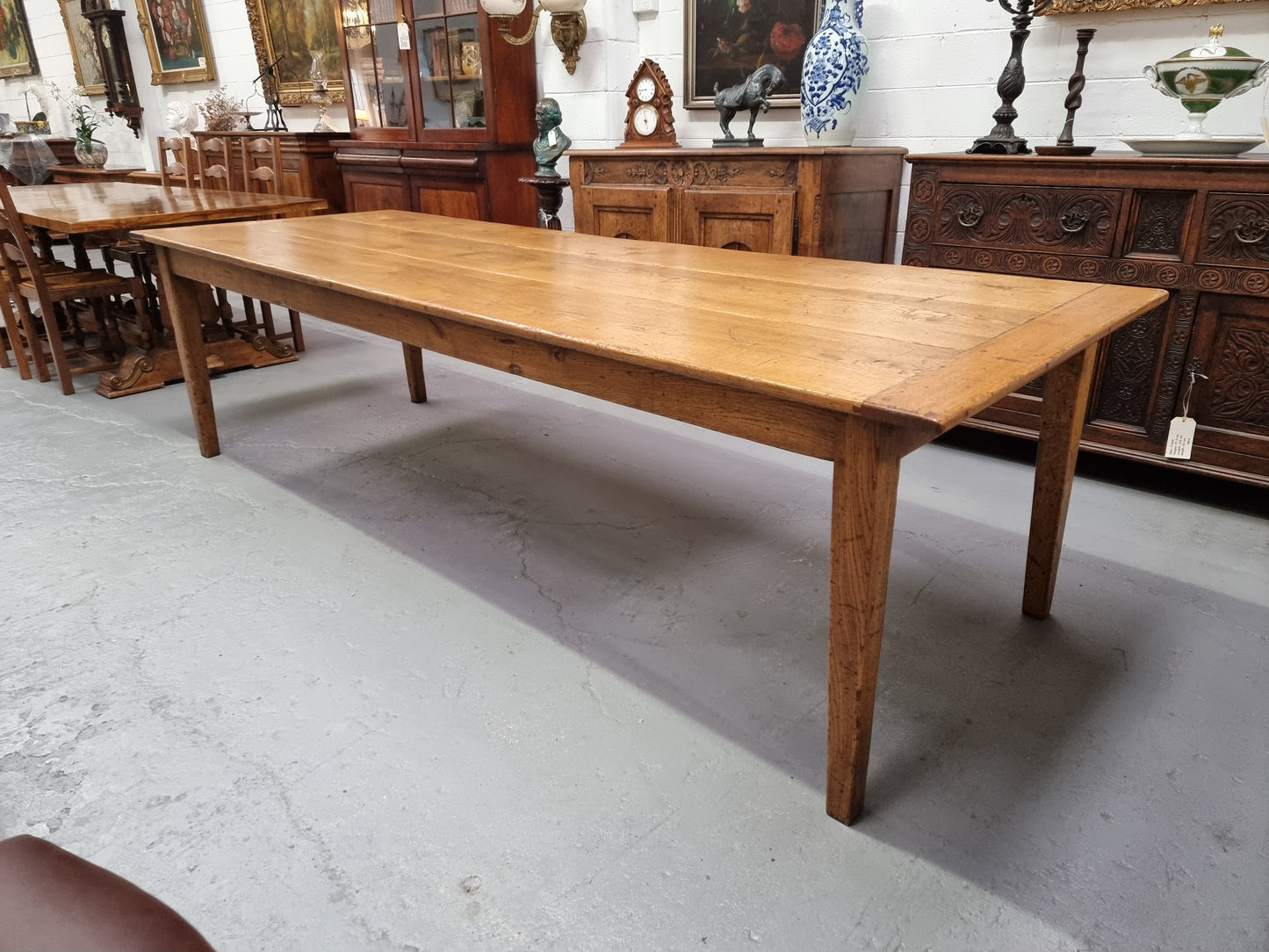 Vintage Reclaimed French Oak Three Plank Farmhouse Table