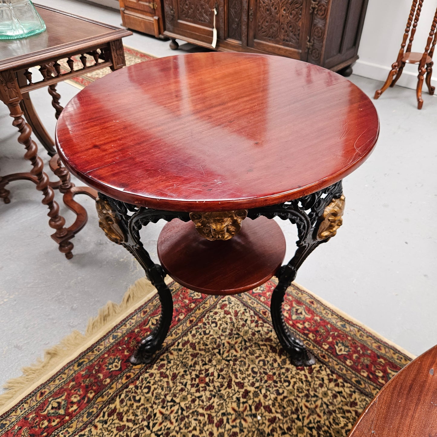 Antique Cast Iron Pub Table