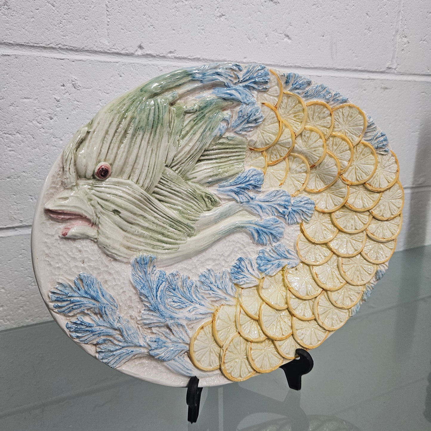Vintage Italian Majolica Fish Plate
