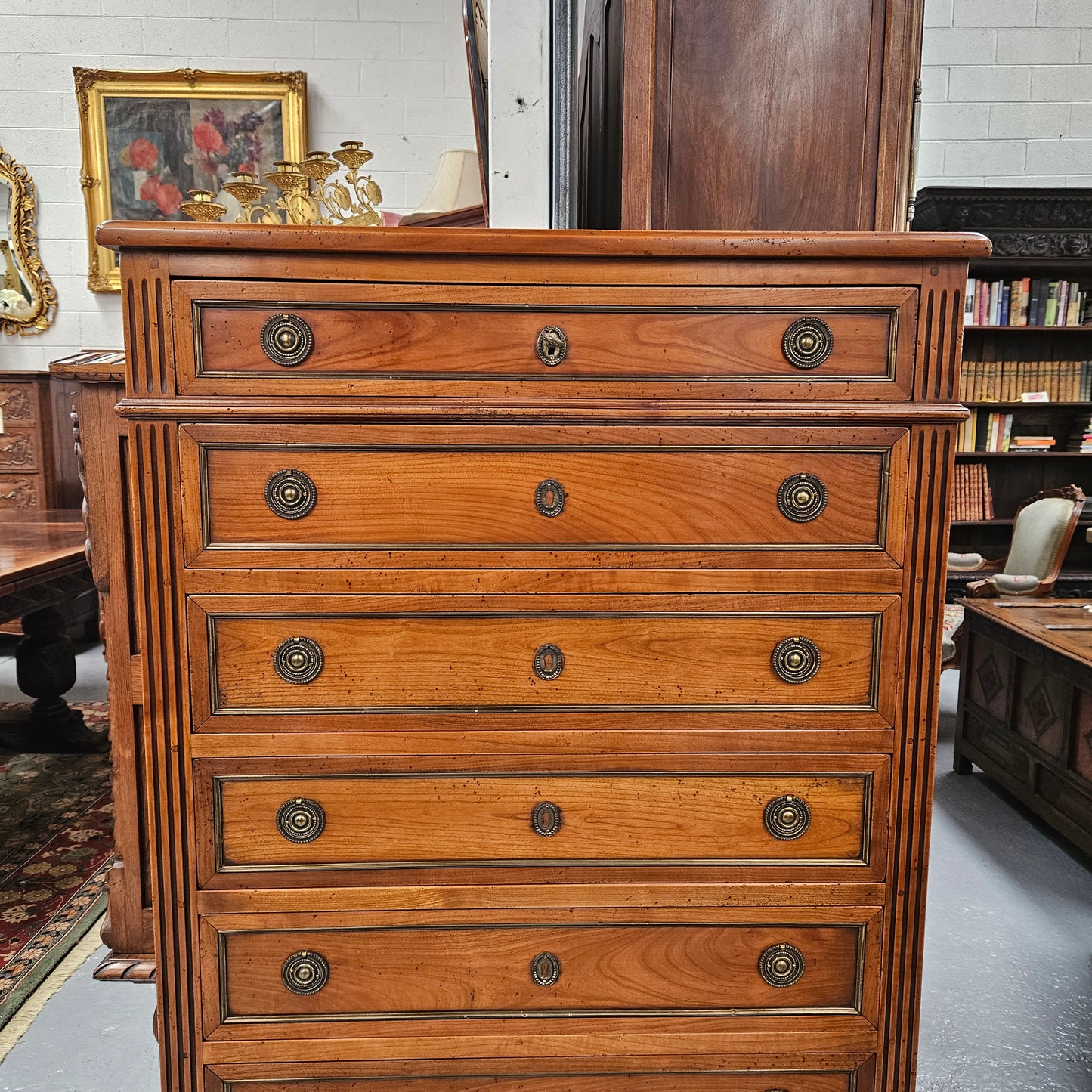 French Fruitwood Chest of Seven Drawers