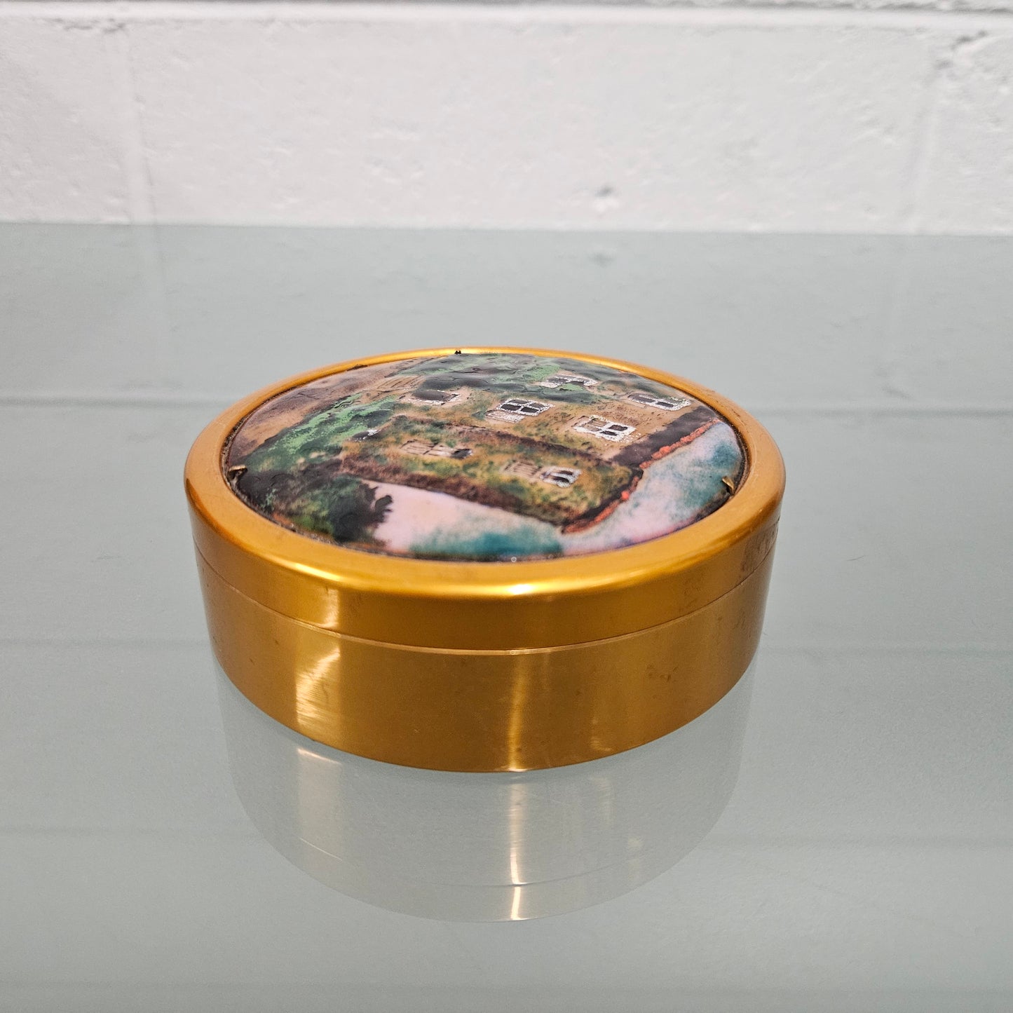 Vintage Enamel & Copper Trinket Box