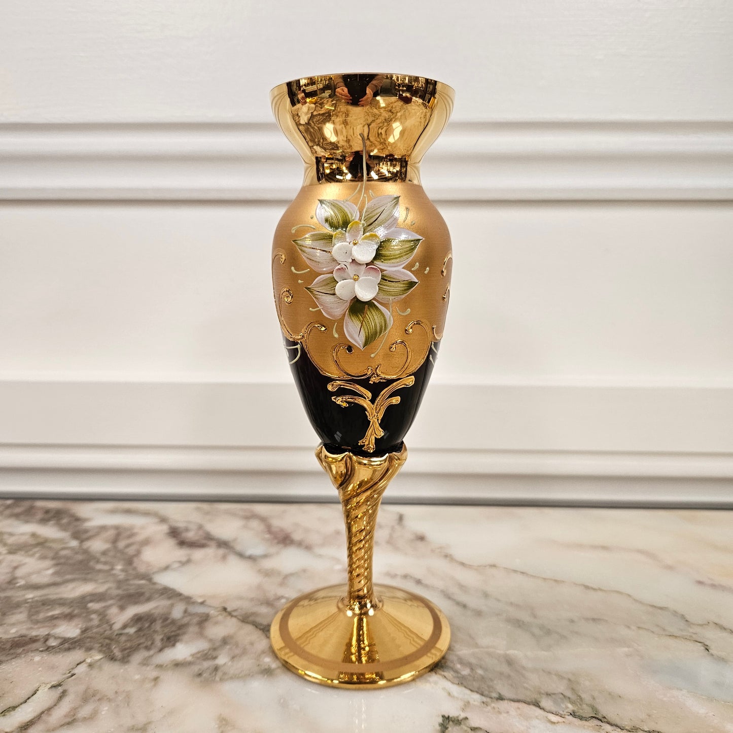 Vintage Glass Gilded Vase