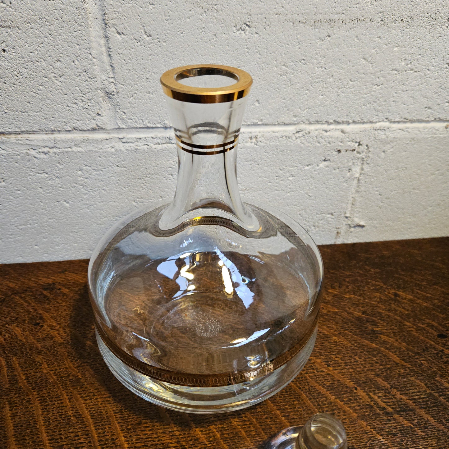 Vintage Glass Gilt Decorated Decanter