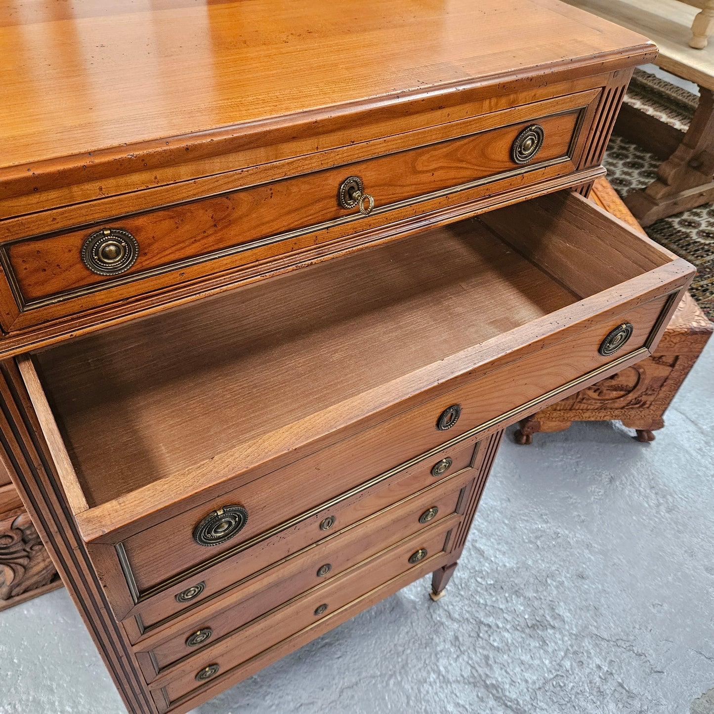 French Fruitwood Chest of Seven Drawers