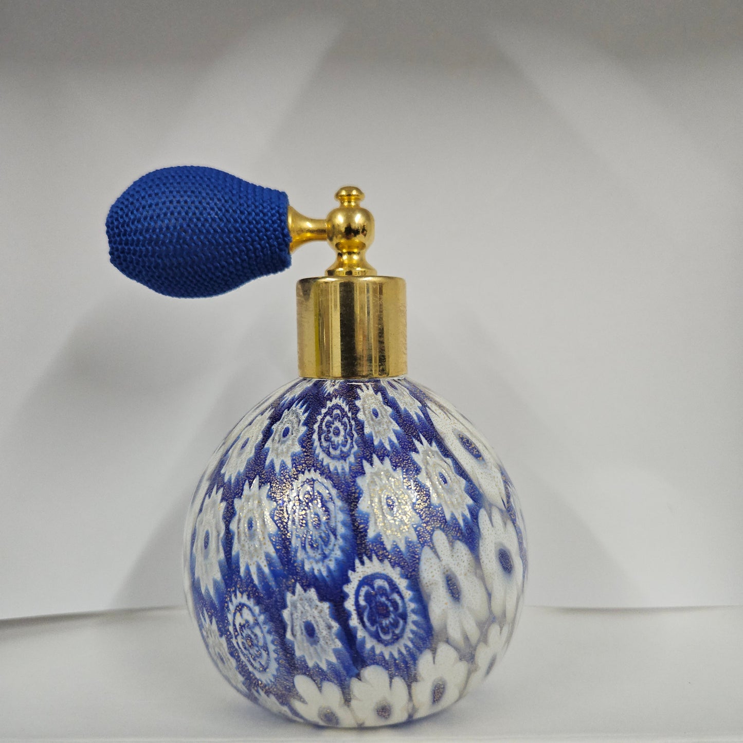 Blue/Gold Murano Millefiori Perfume Atomizer