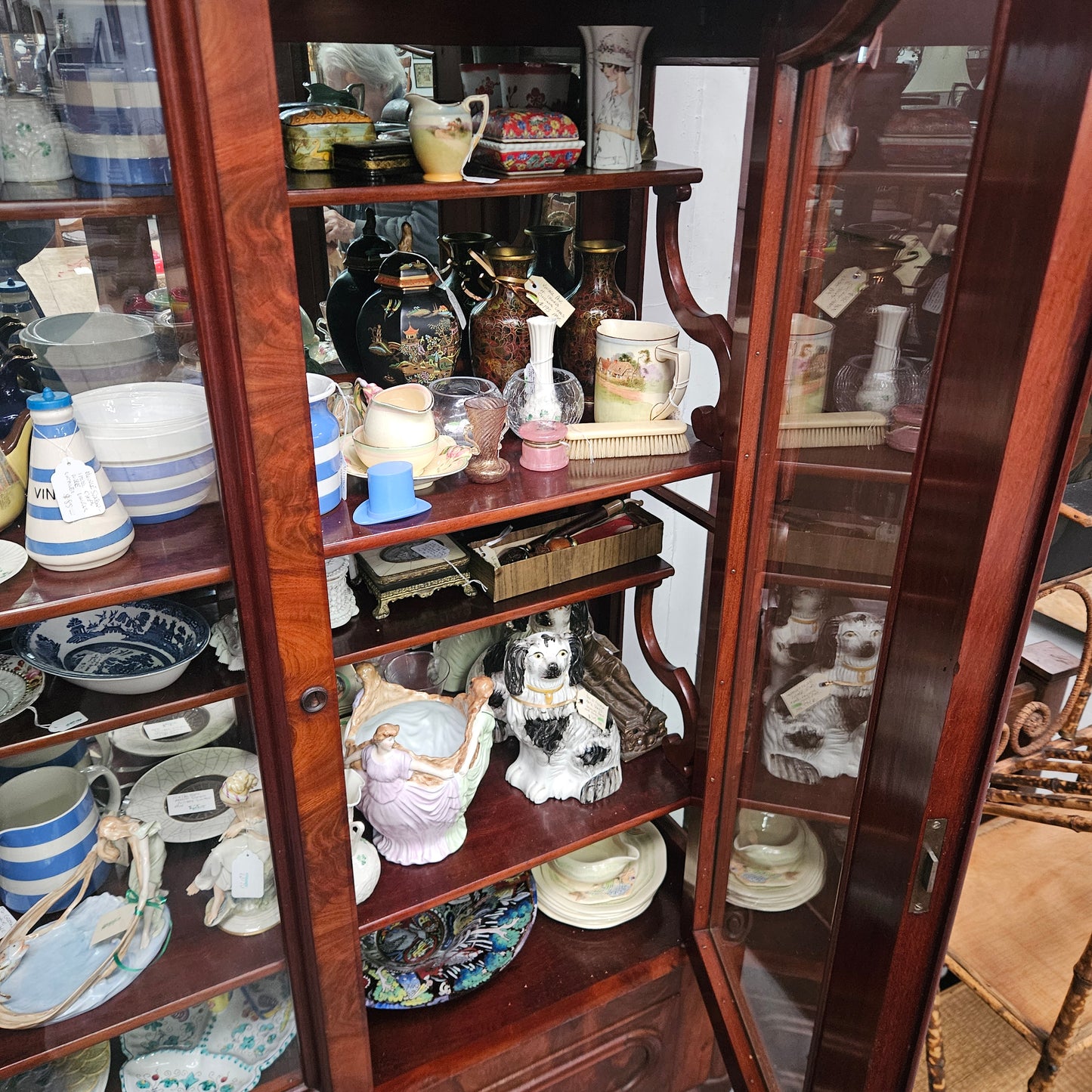 Flame Mahogany Display Cabinet