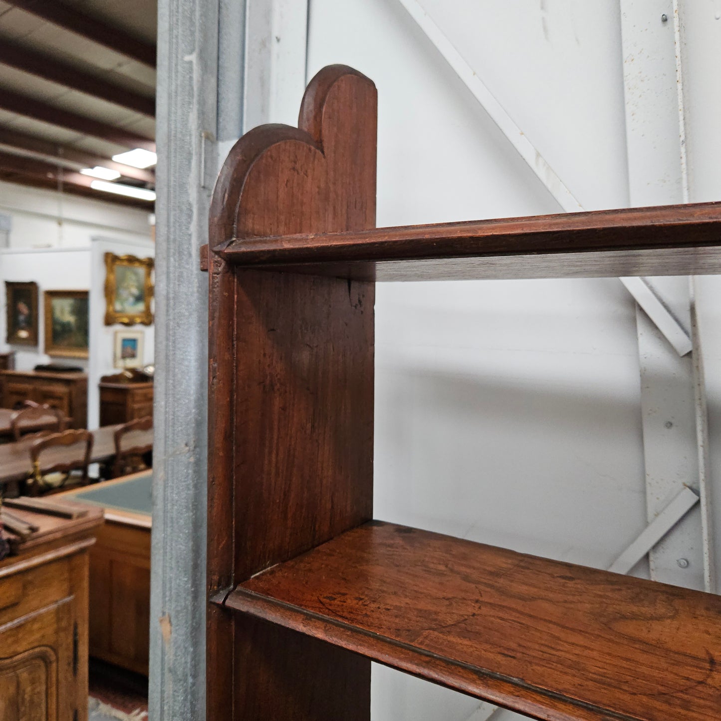 Late Victorian Mahogany 6 Tier Waterful Front Free Standing Bookcase