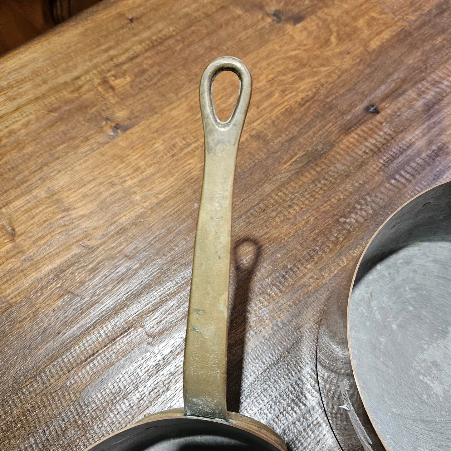 Lovely set of five copper sauce pots, they are all in good original condition for the age. Sourced from France.