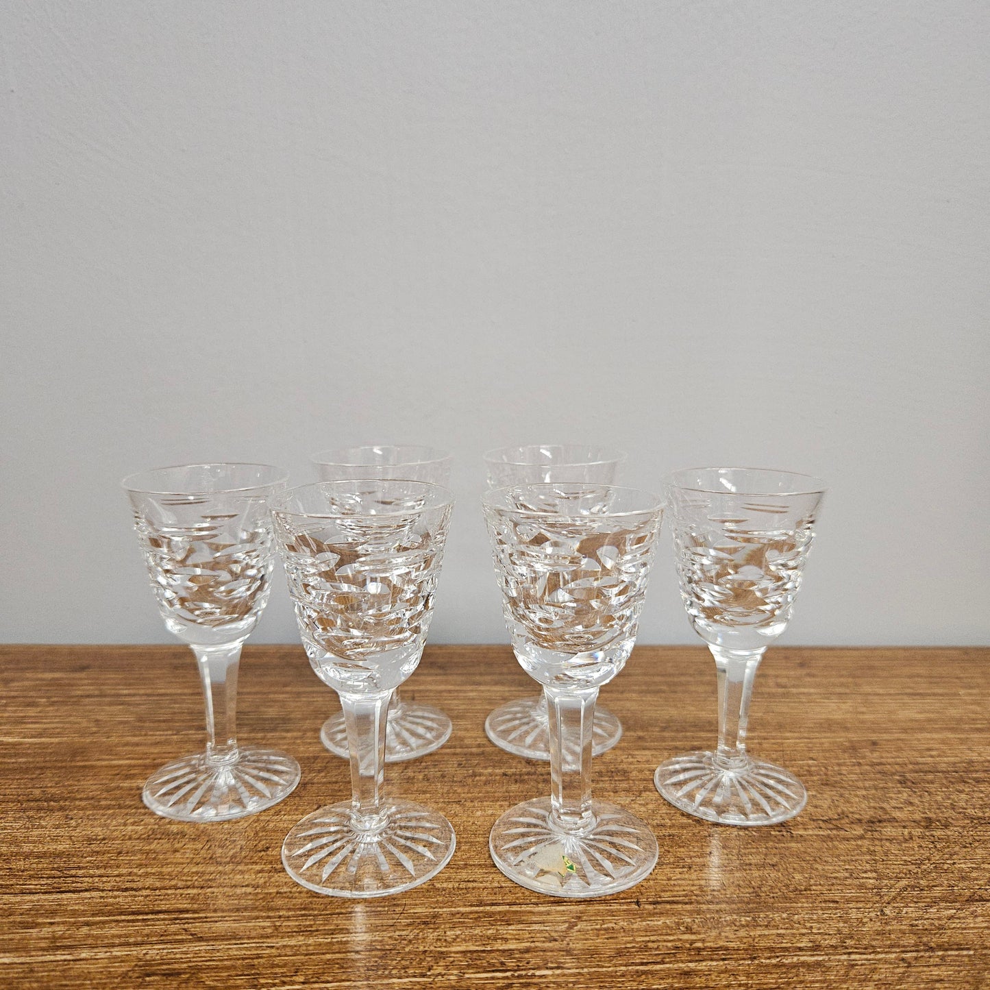 Set Of 6 Stemmed Crystal Port Glasses