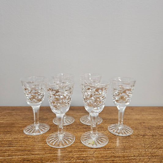 Set Of 6 Stemmed Crystal Port Glasses