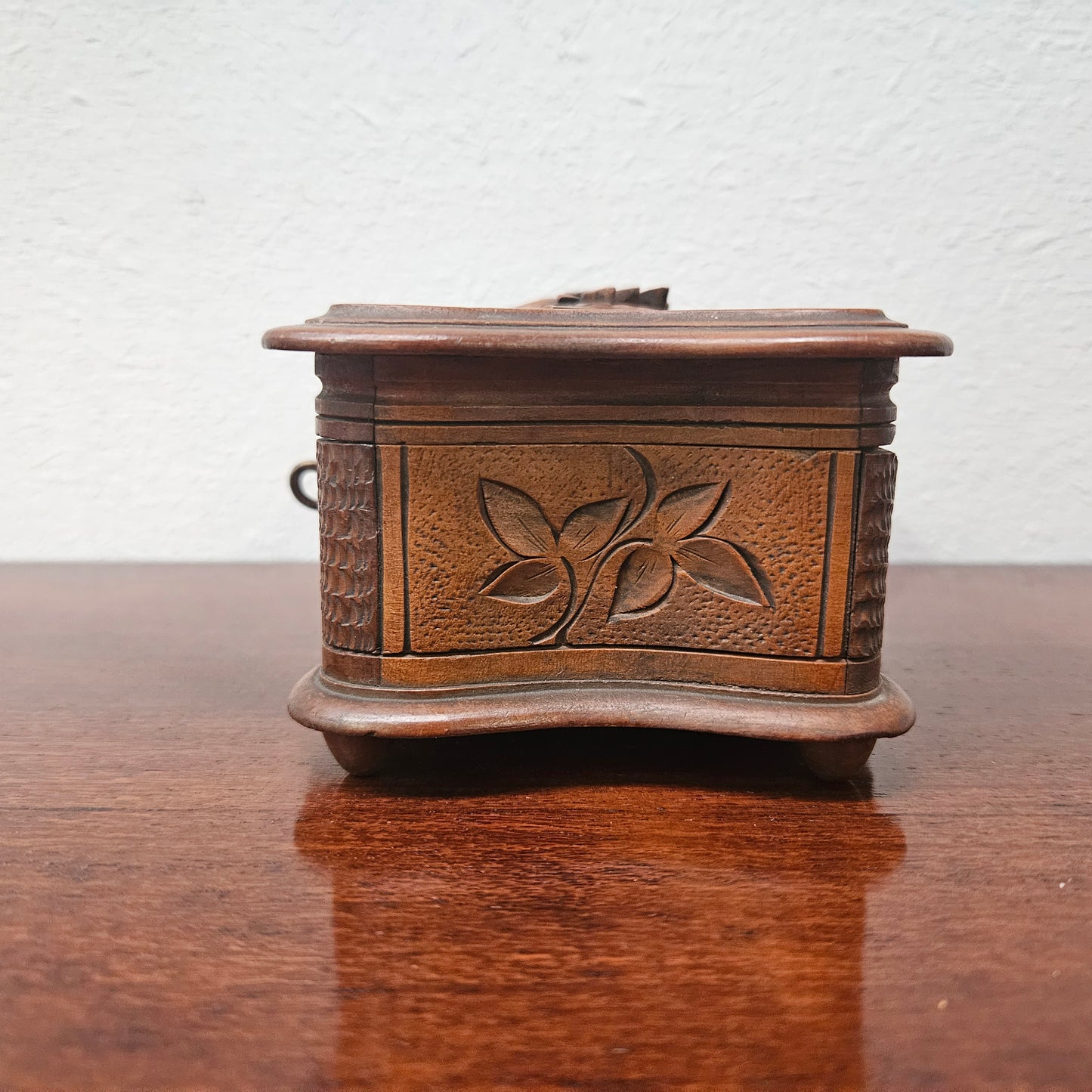 Antique Swiss Walnut Trinket Box