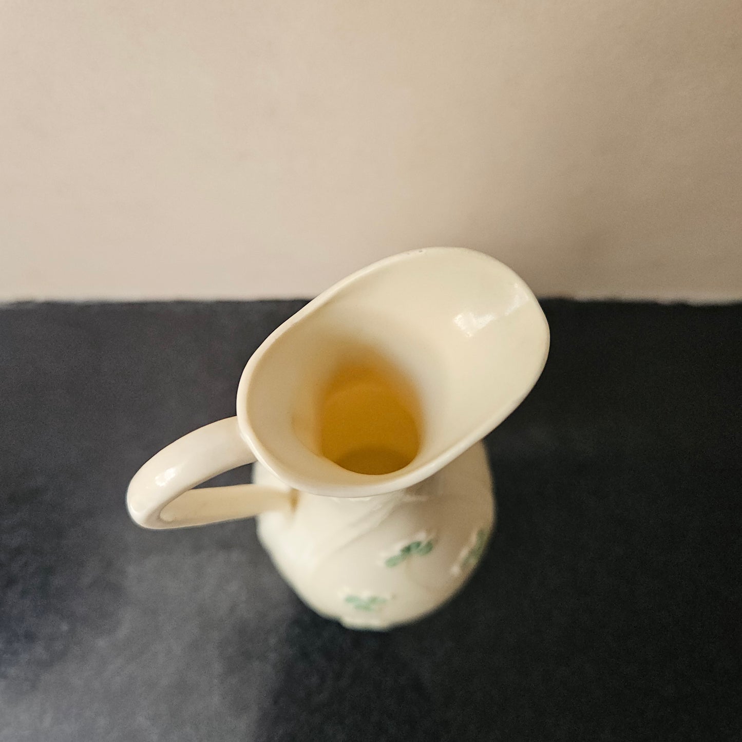 Large Belleek Shamrock Pitcher
