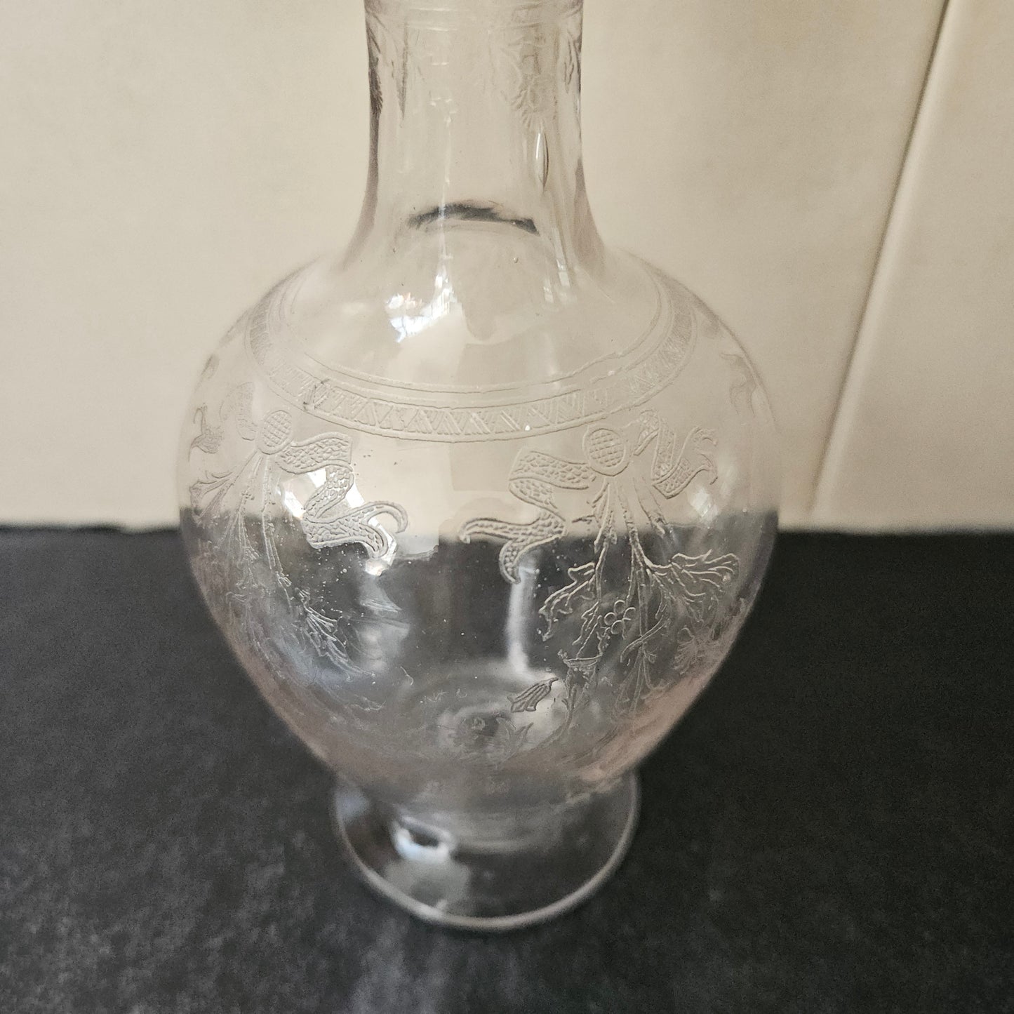 Antique Acid Etched Decanter