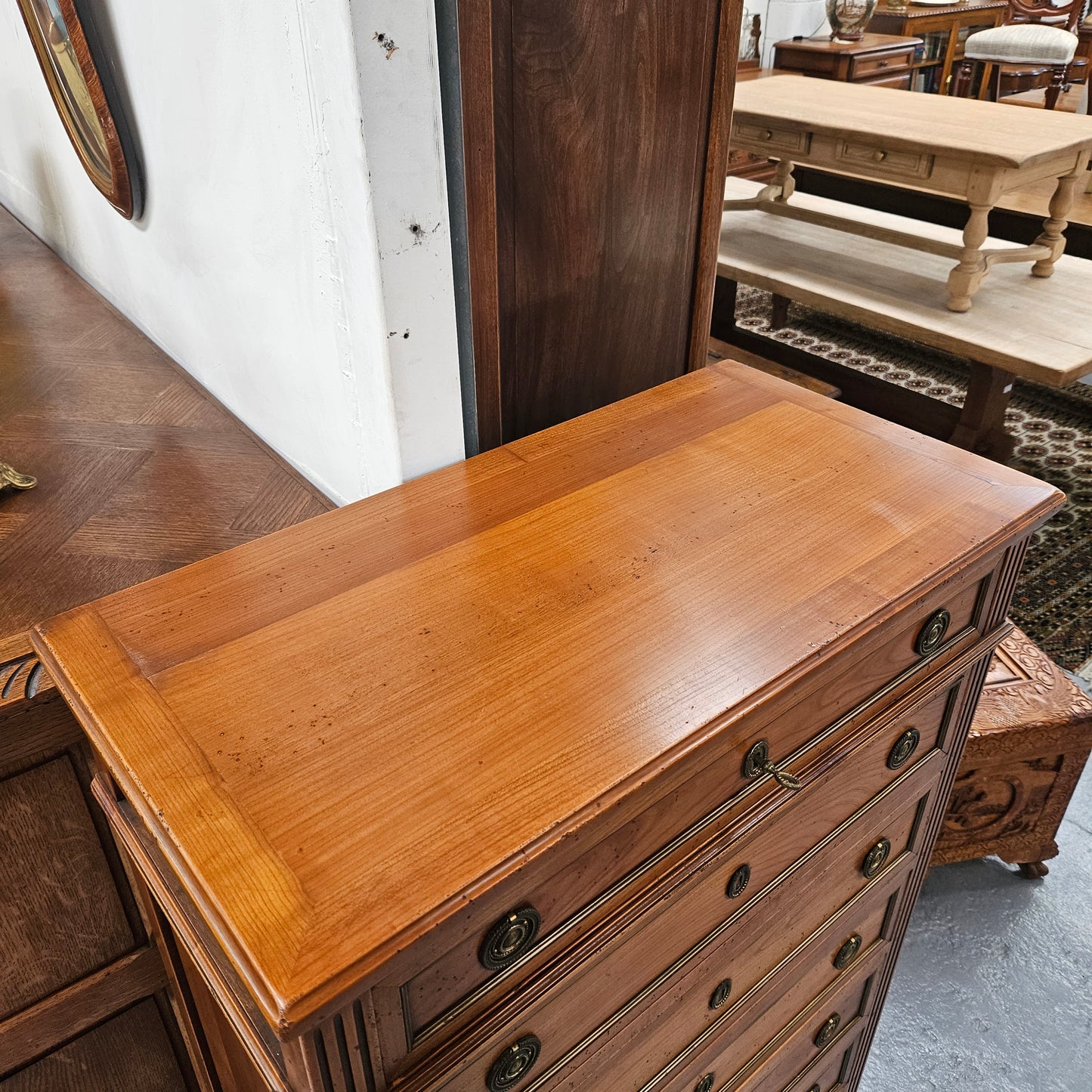 French Fruitwood Chest of Seven Drawers