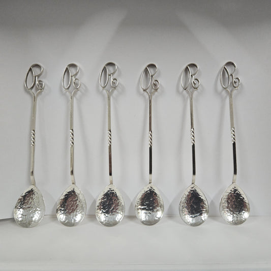 Set of 6 Sargison's (Hobart, Tasmania) Australian Arts & Crafts Sterling Silver Coffee Spoons