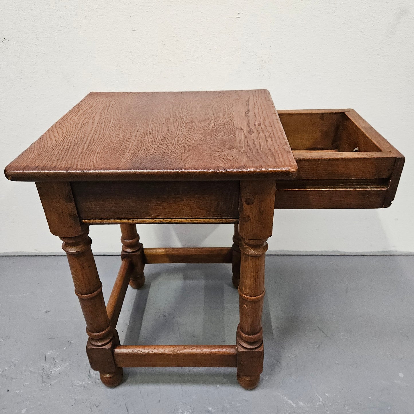 French Oak Farmhouse Style Side Table