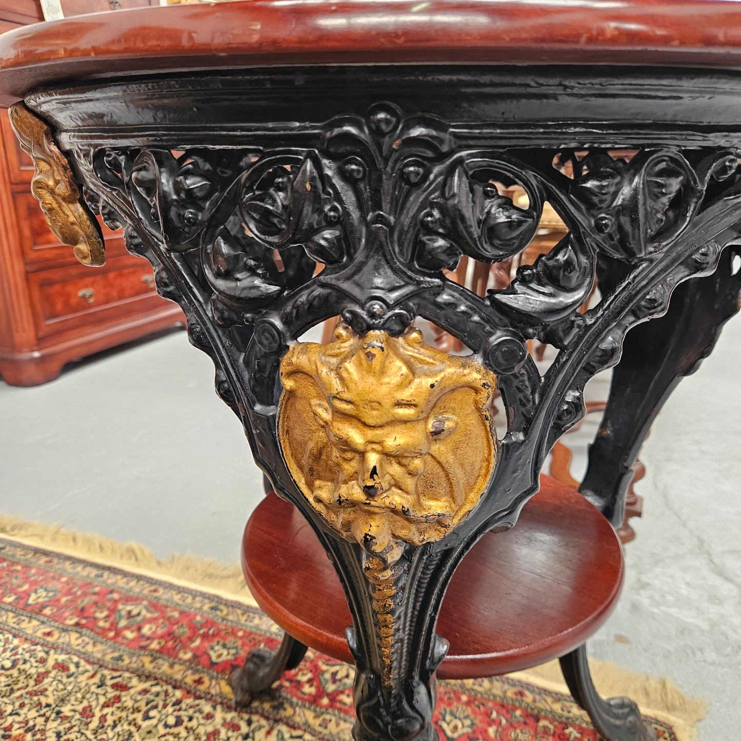 Antique Cast Iron Pub Table