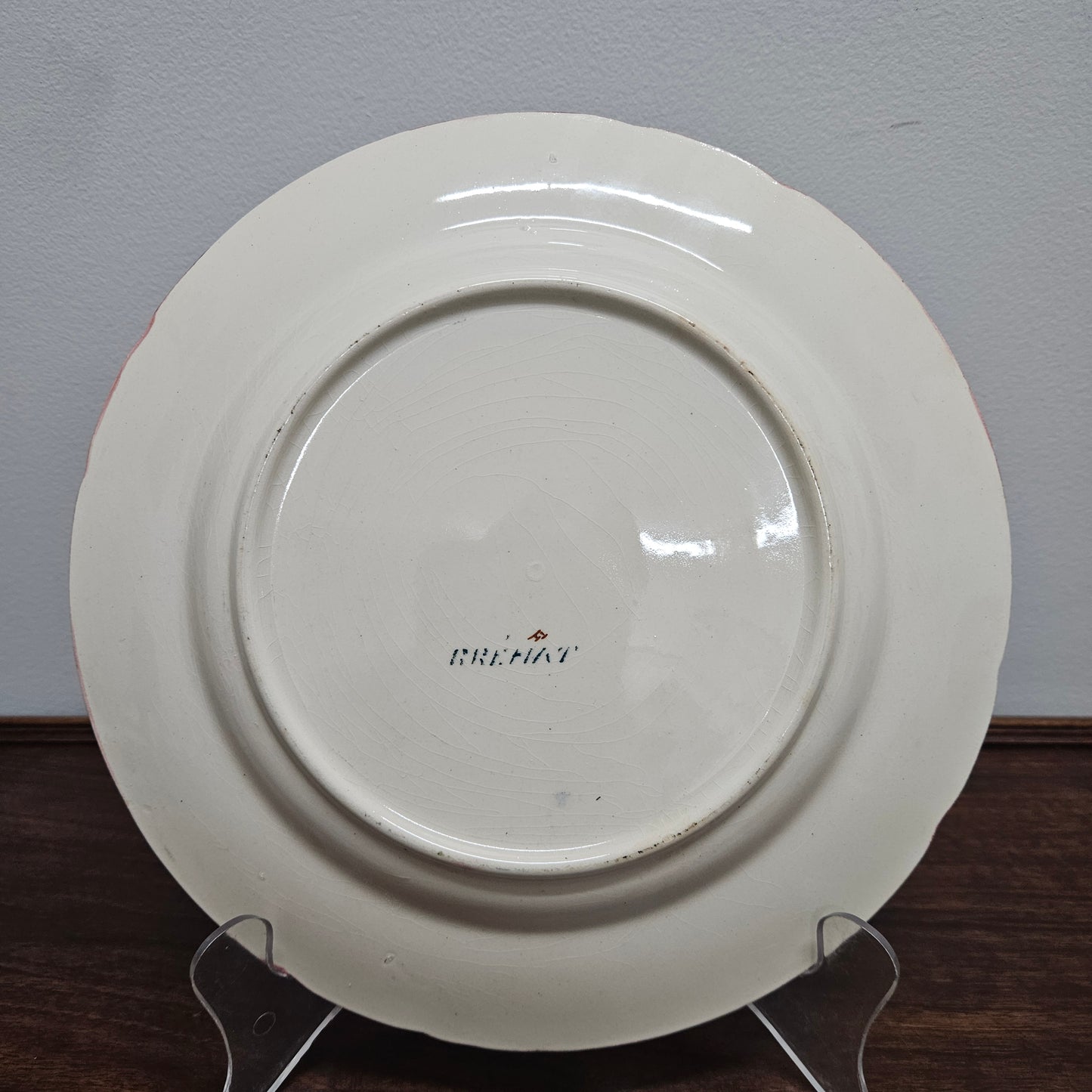 Longchamp French Antique Hand-Painted Ironstone Asparagus Plate