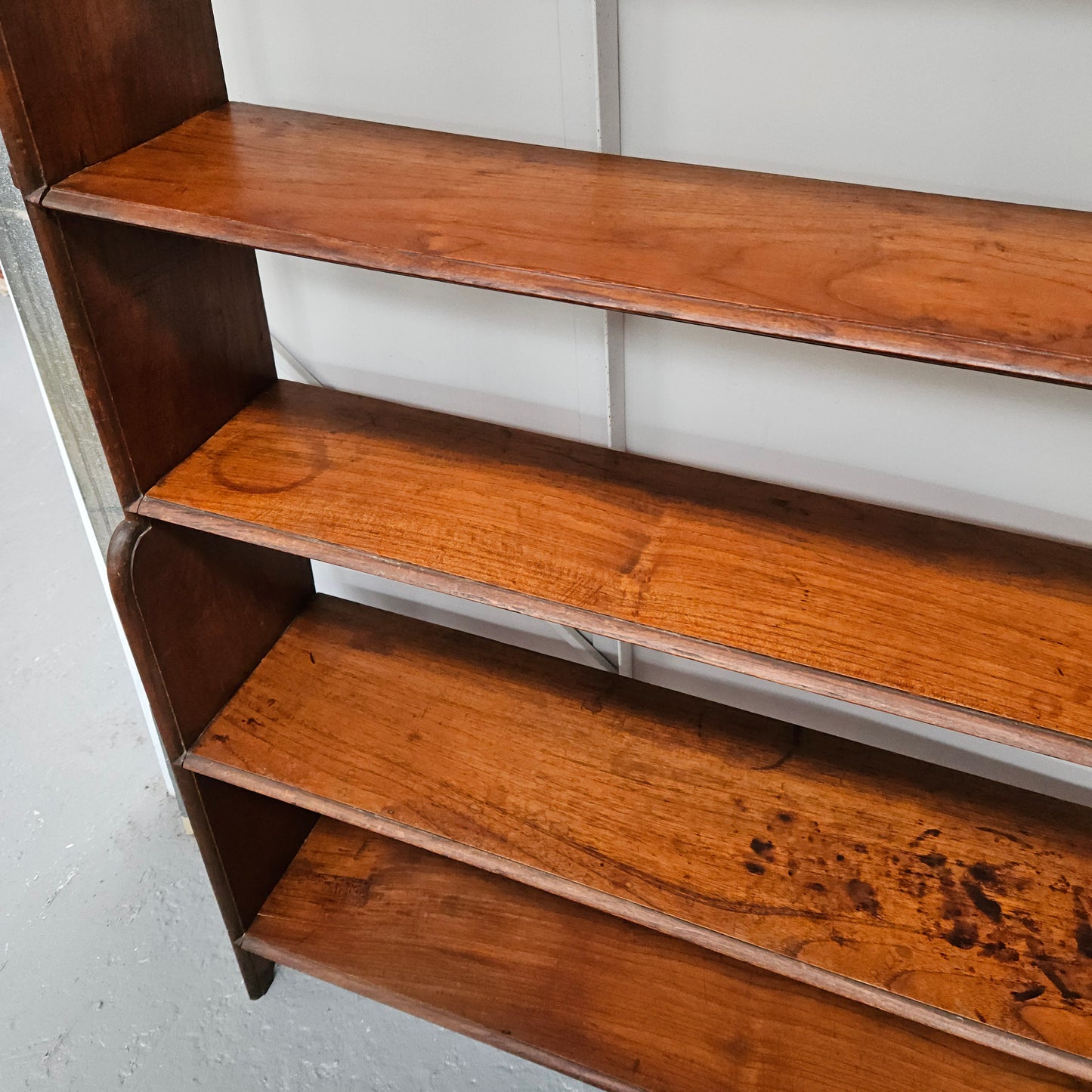 Late Victorian Mahogany 6 Tier Waterful Front Free Standing Bookcase
