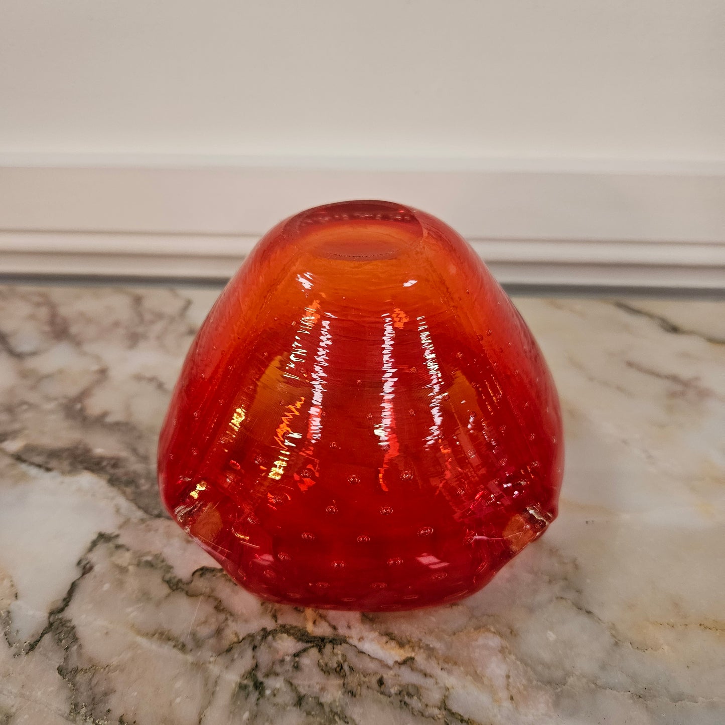 Murano Style Amberina Glass Bowl