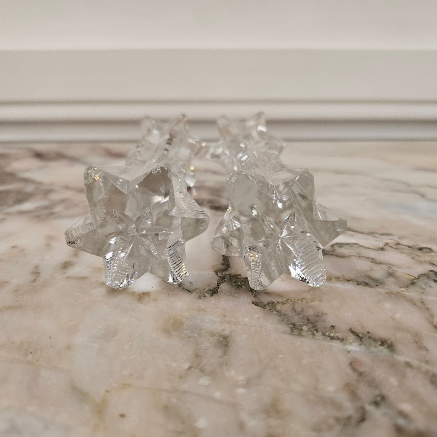 Pair Crystal Cut Knife/Spoon Rest