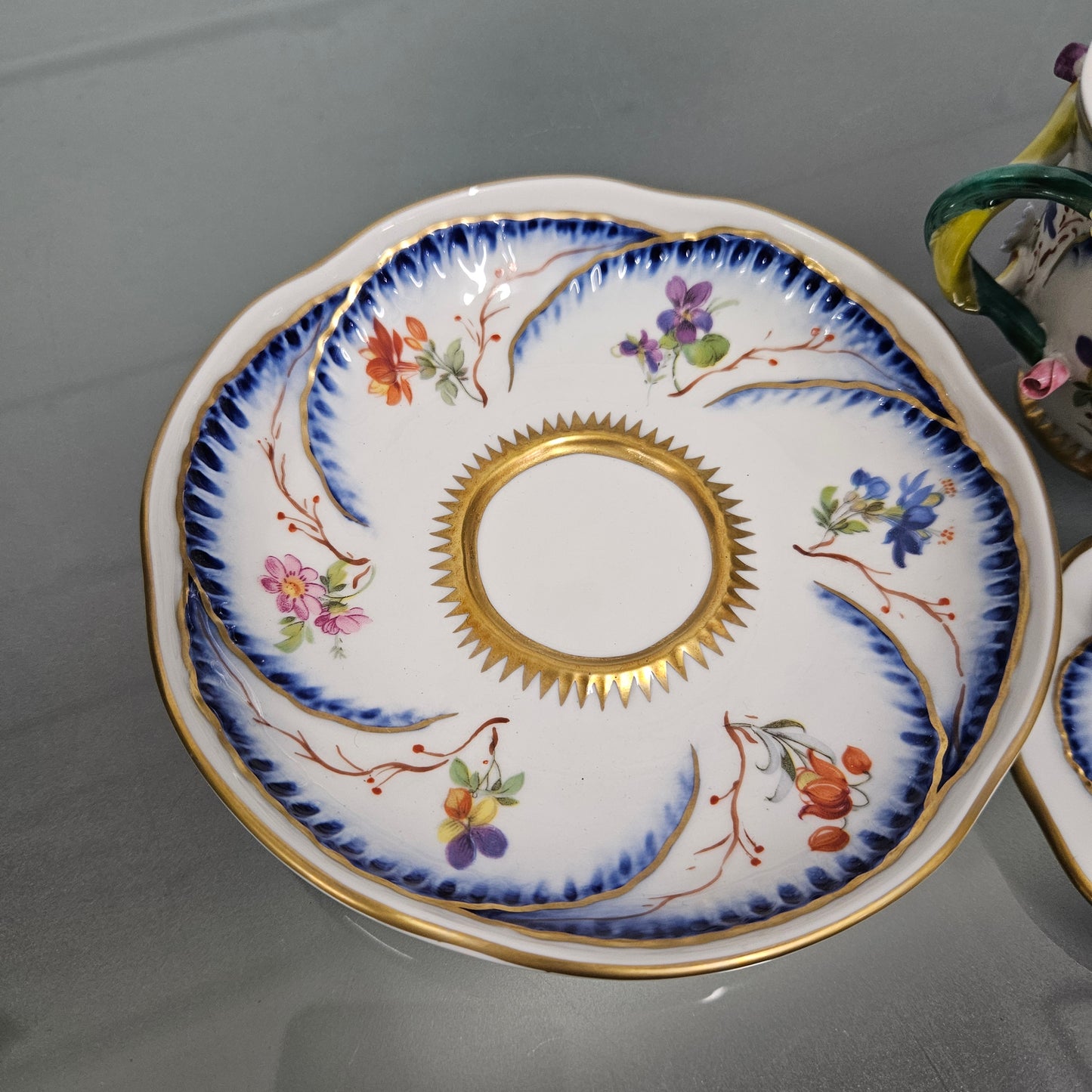 Stunning French Sevres Style Sucrier With Butterfly Lid