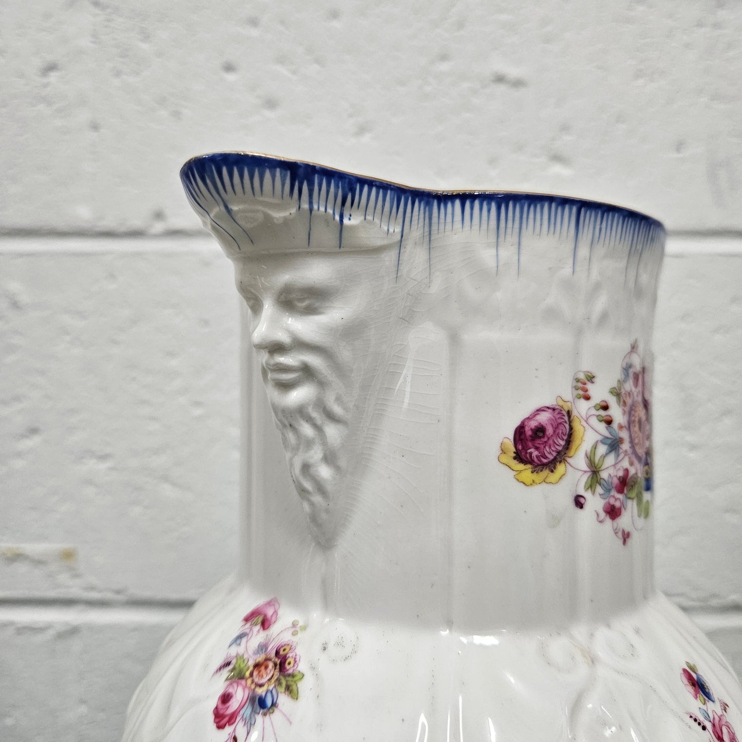 Antique Coalport Caughley Head Jug