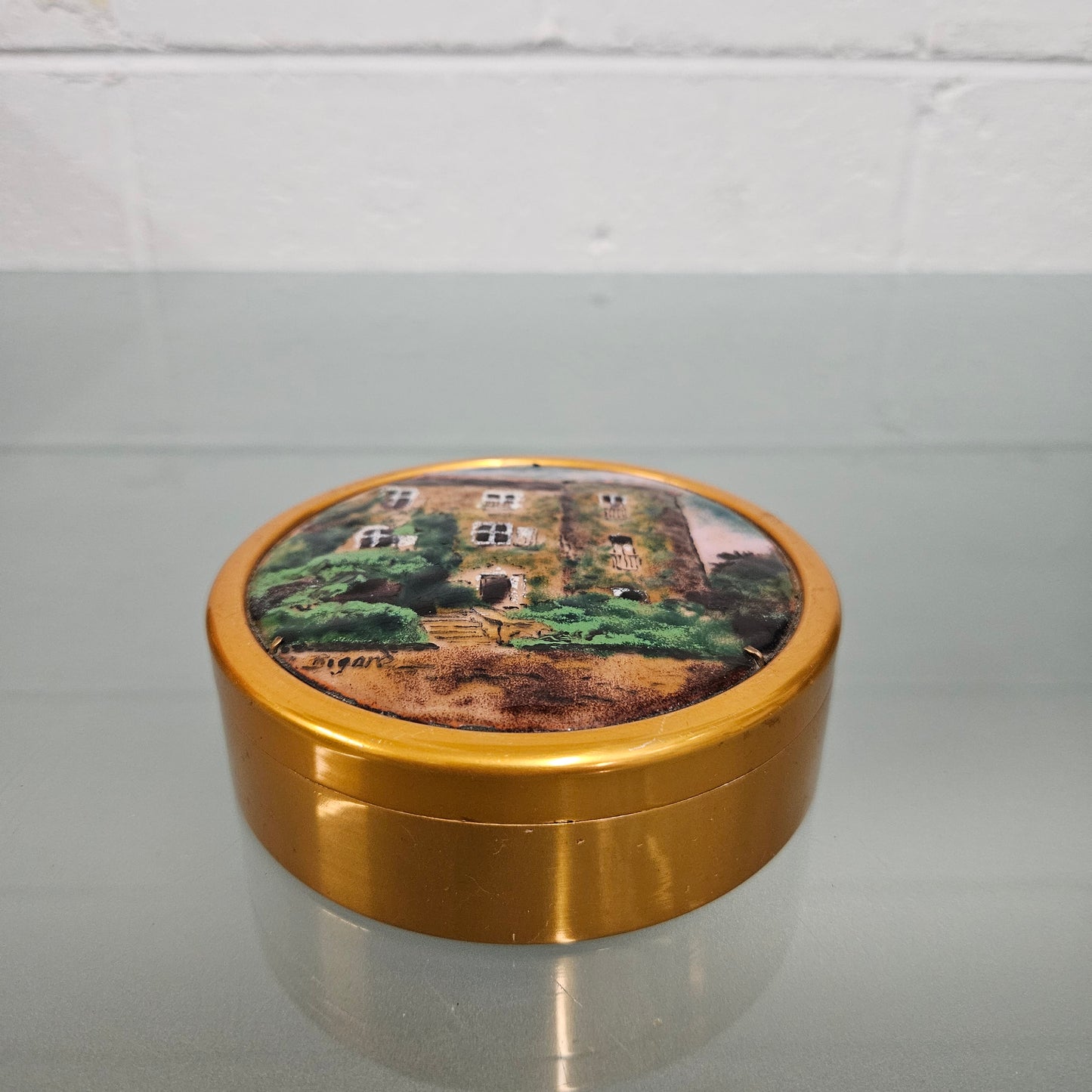 Vintage Enamel & Copper Trinket Box