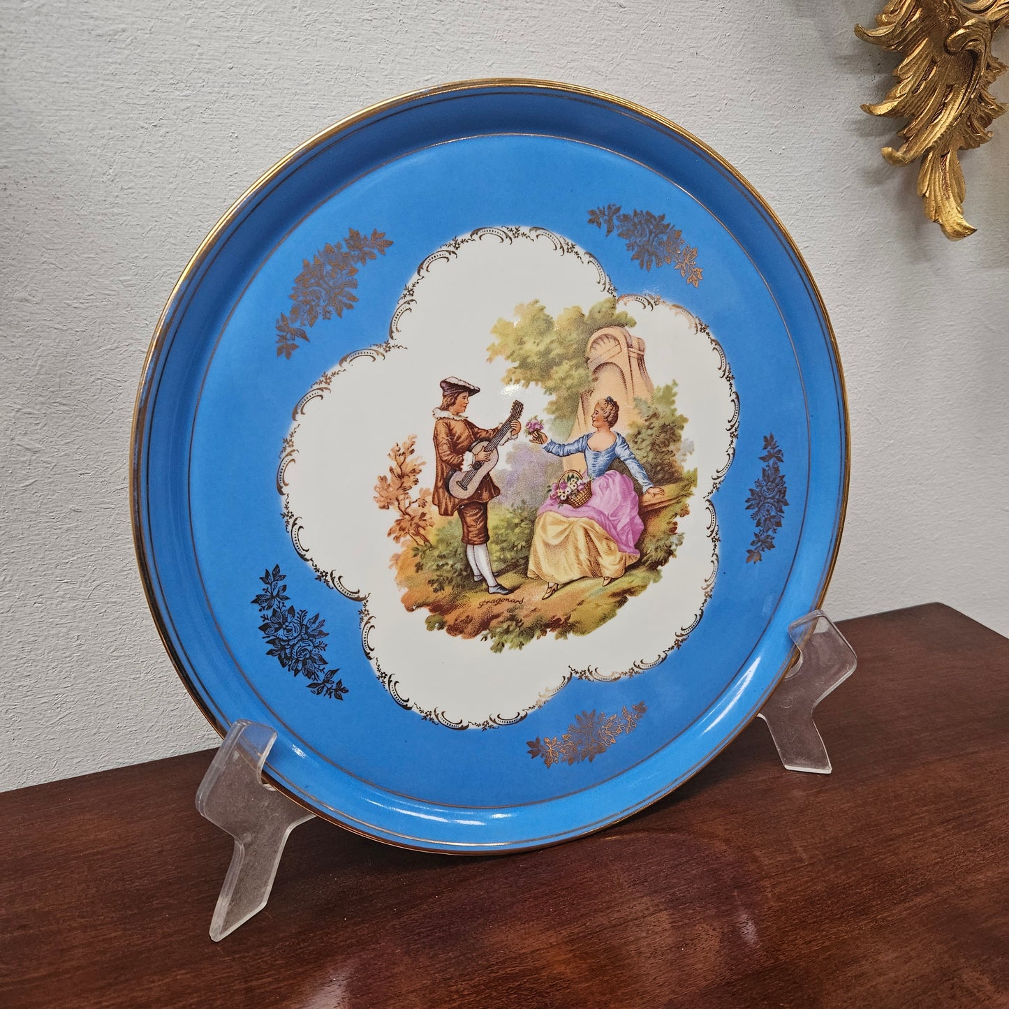 Vintage Meissner Limoges Cake Plate & Knife Set