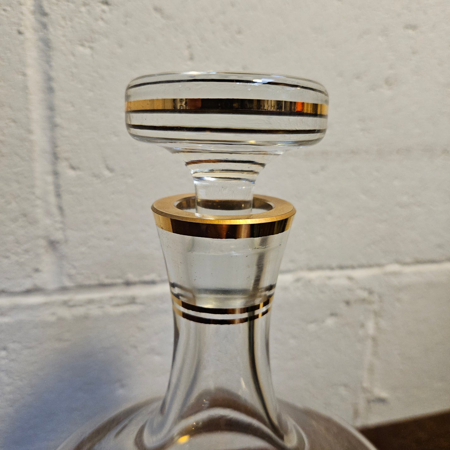 Vintage Glass Gilt Decorated Decanter