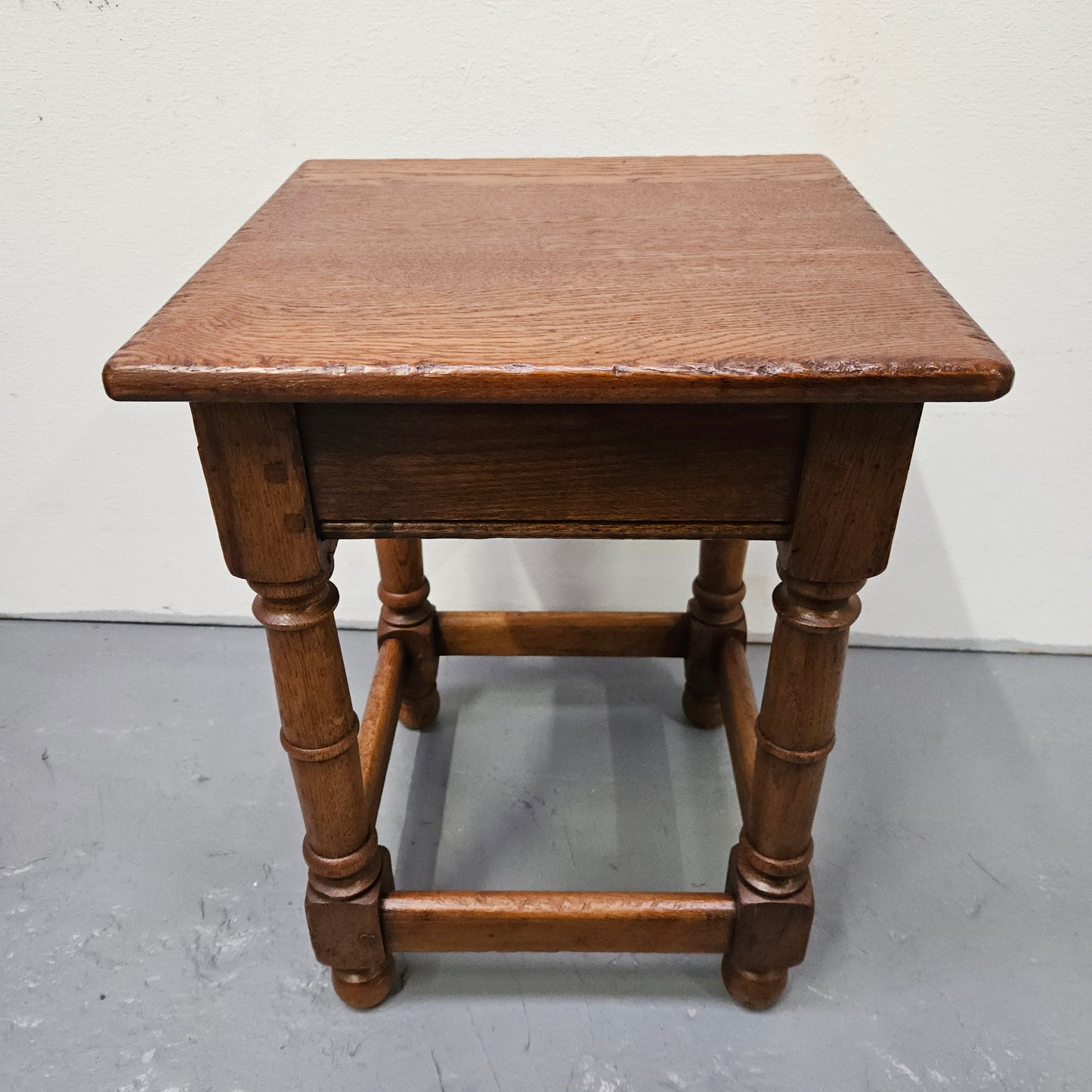 French Oak Farmhouse Style Side Table