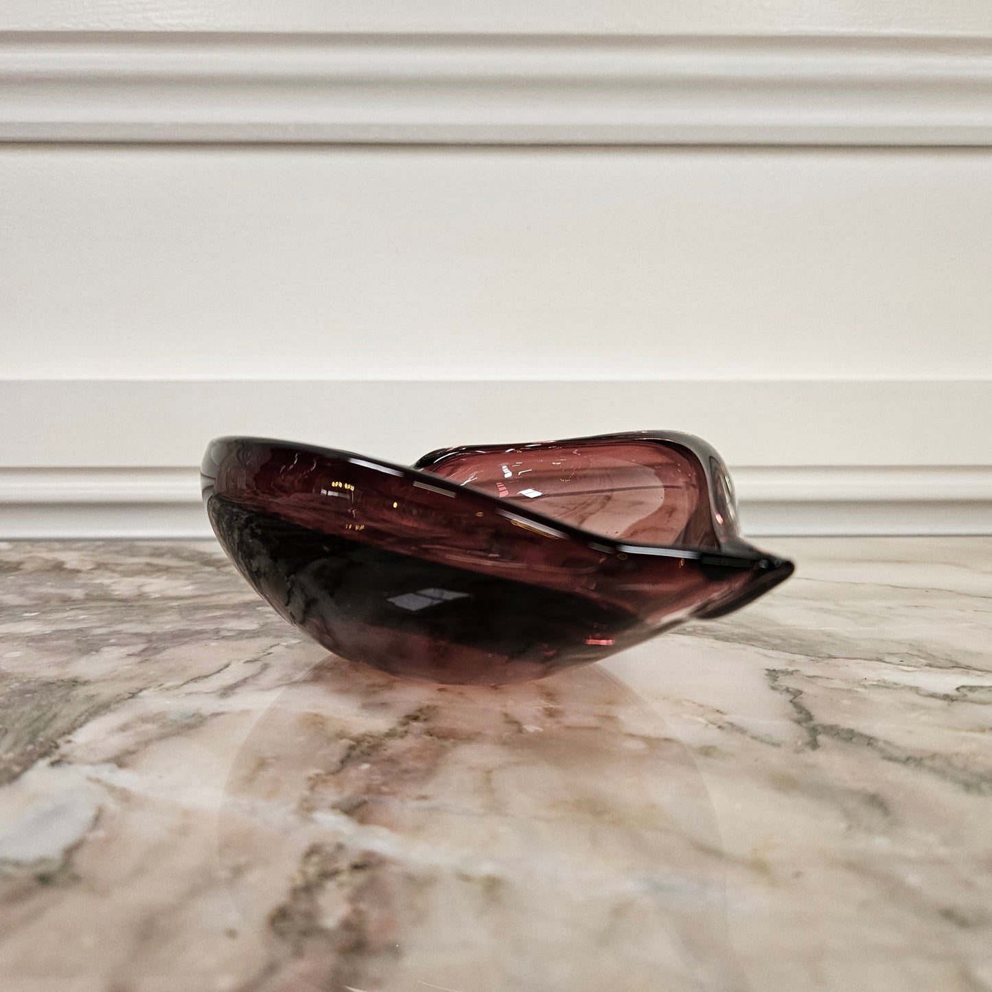 Leaf Shaped Hand Blown Glass Bowl