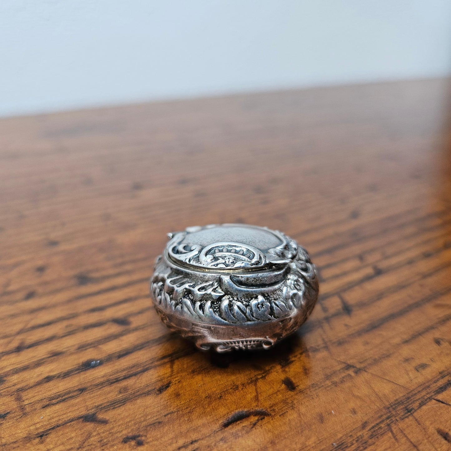 Antique Birmingham Sterling Silver Pill Box