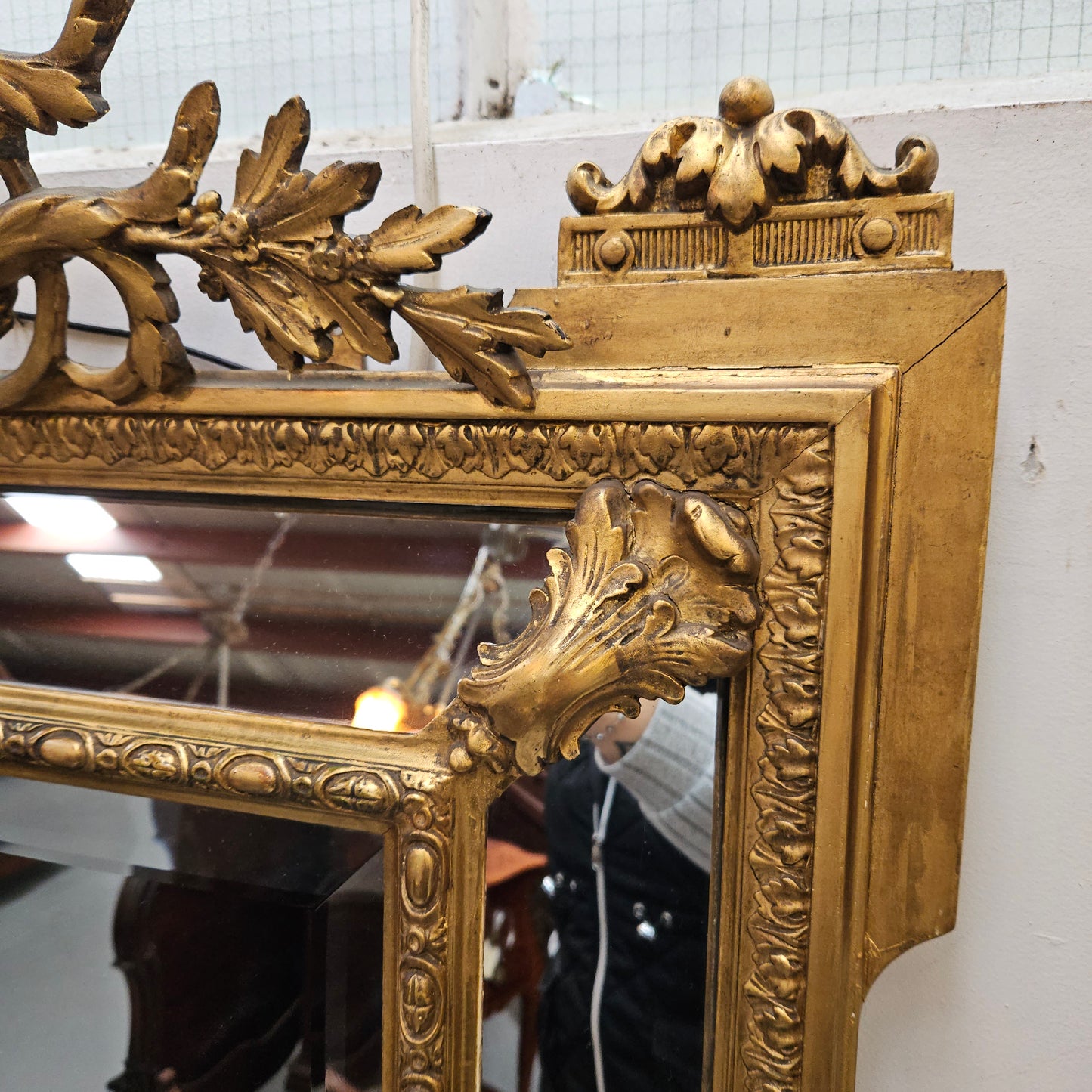 Rare French Louis XV Style Large Cushion Mirror