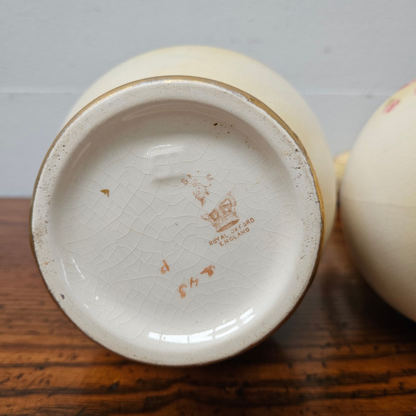 Pair of Edwardian Hand Painted Vases