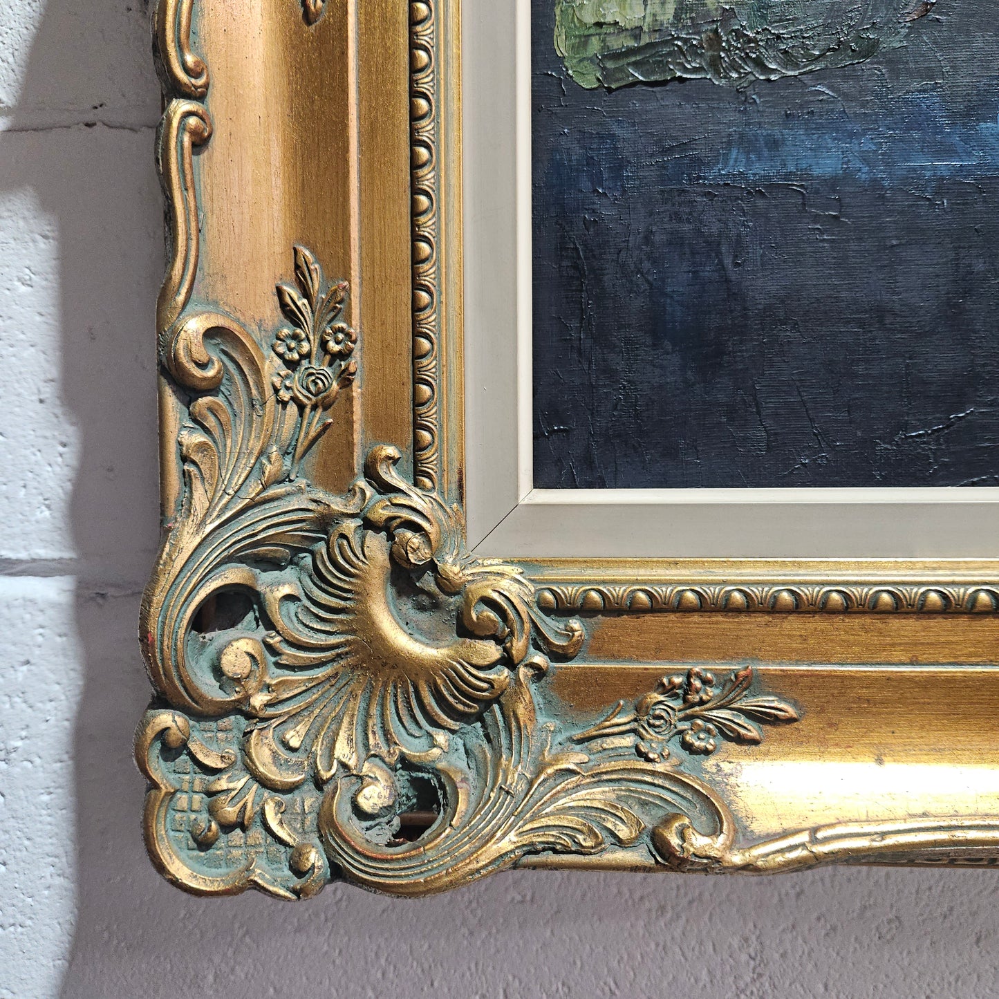 Sourced from France a beautiful oil on canvas still life in a decorative gilt frame. It is in good original condition.