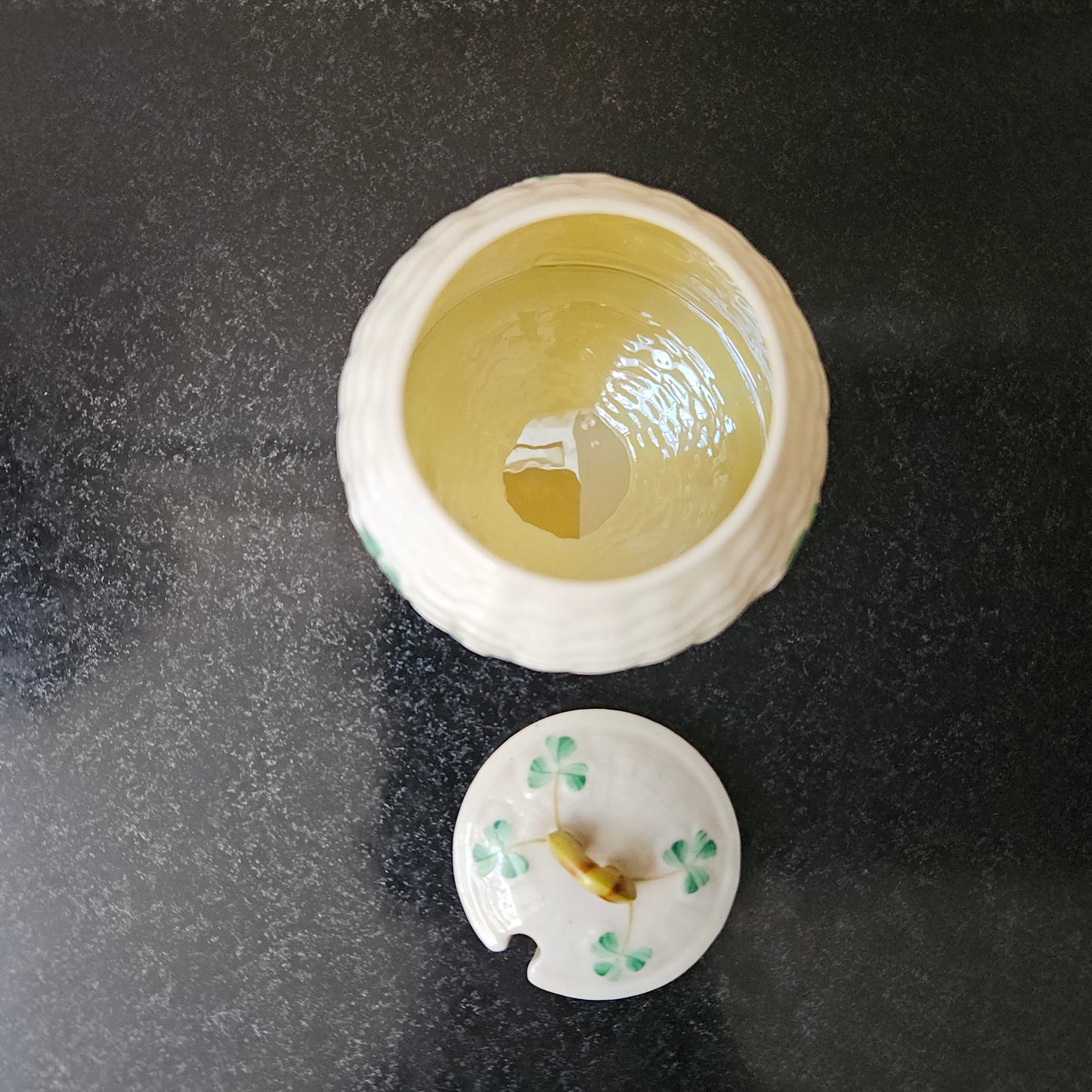 Belleek China Honey Pot