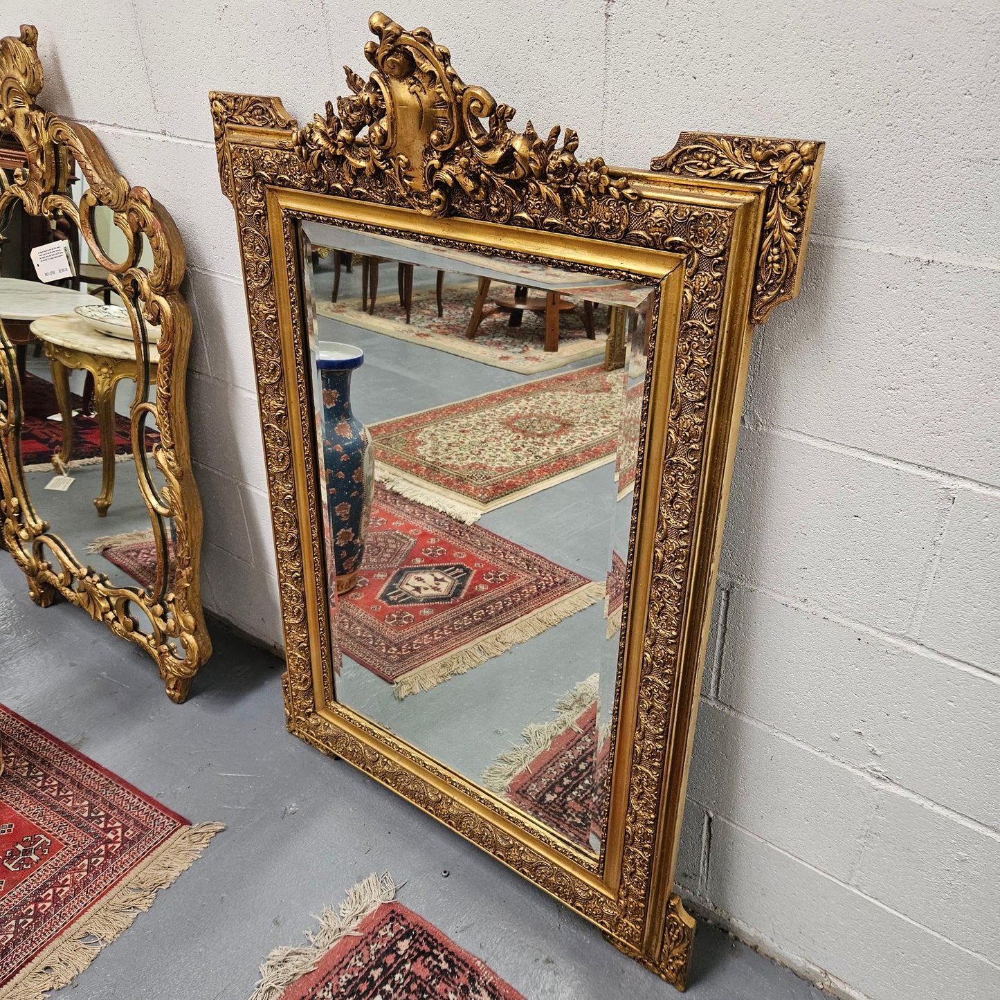 Stunning 19th Century French Gilt Mantle Mirror