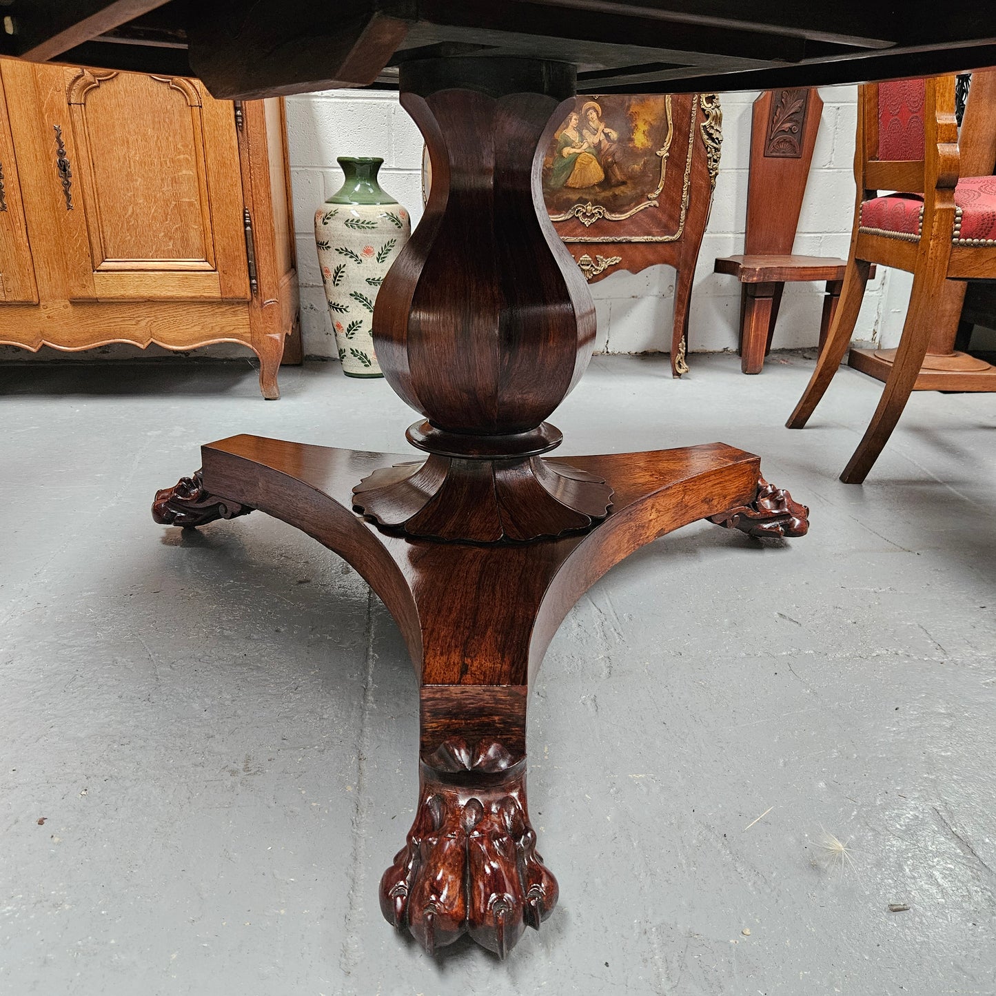 Antique Late Regency Rosewood Circular Dining Table