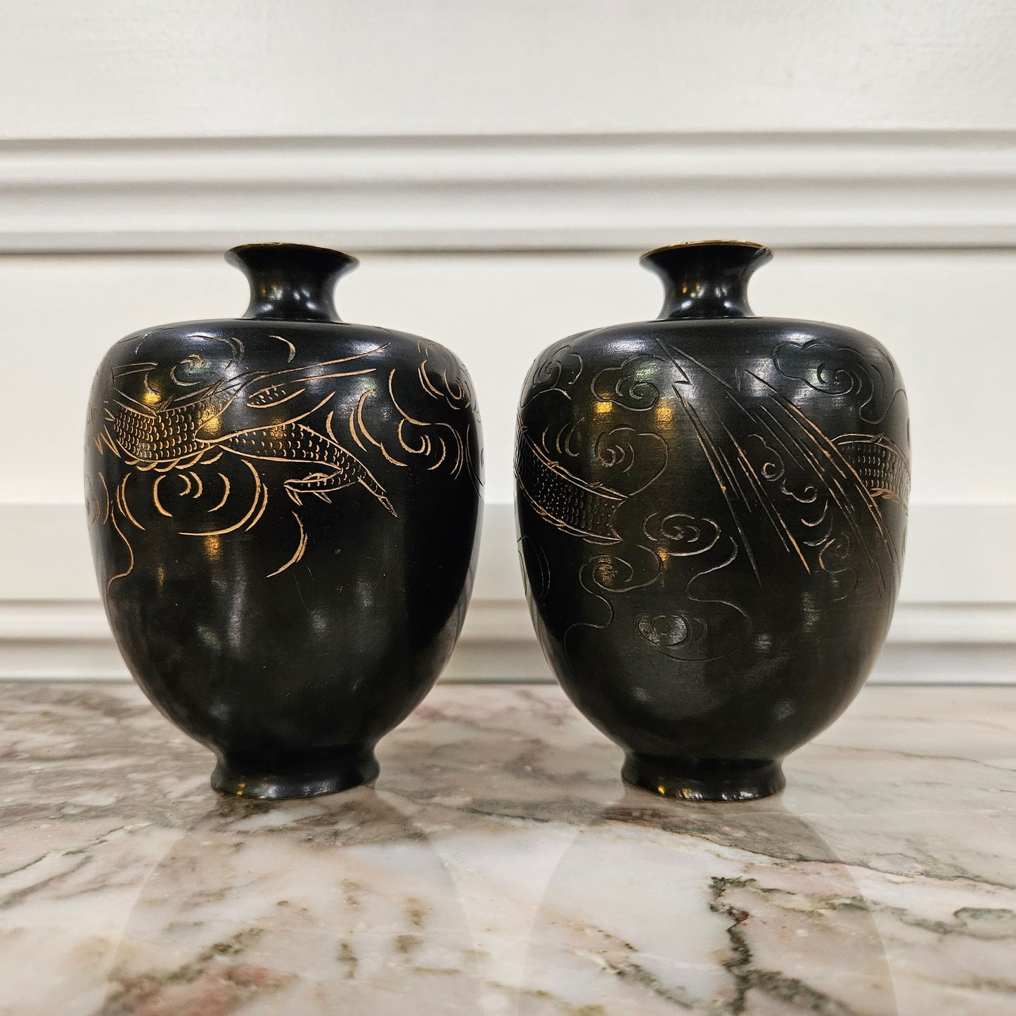 Pair of Antique Japanese Vases