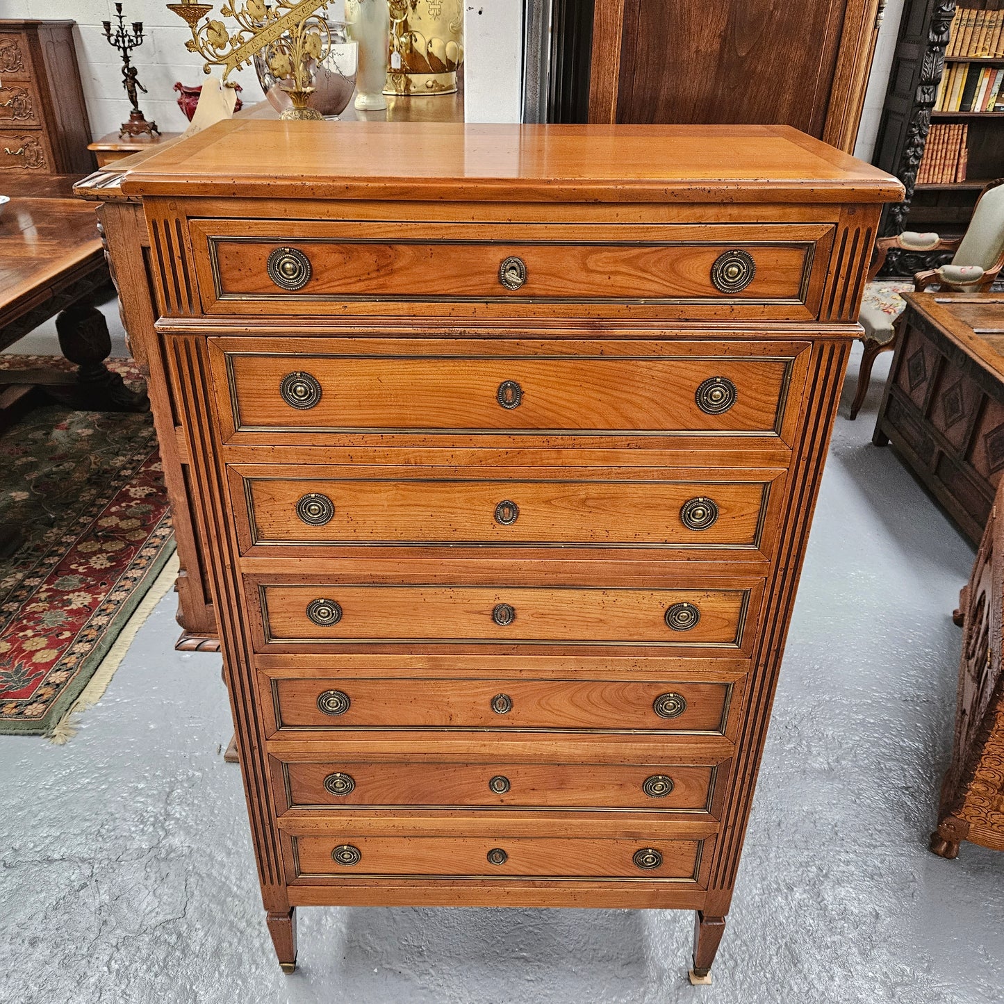 French Fruitwood Chest of Seven Drawers