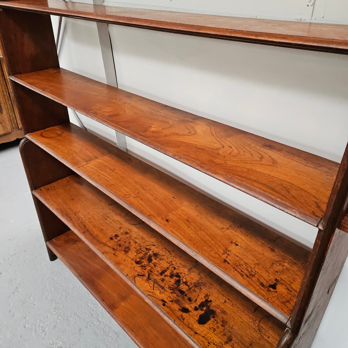 Late Victorian Mahogany 6 Tier Waterful Front Free Standing Bookcase
