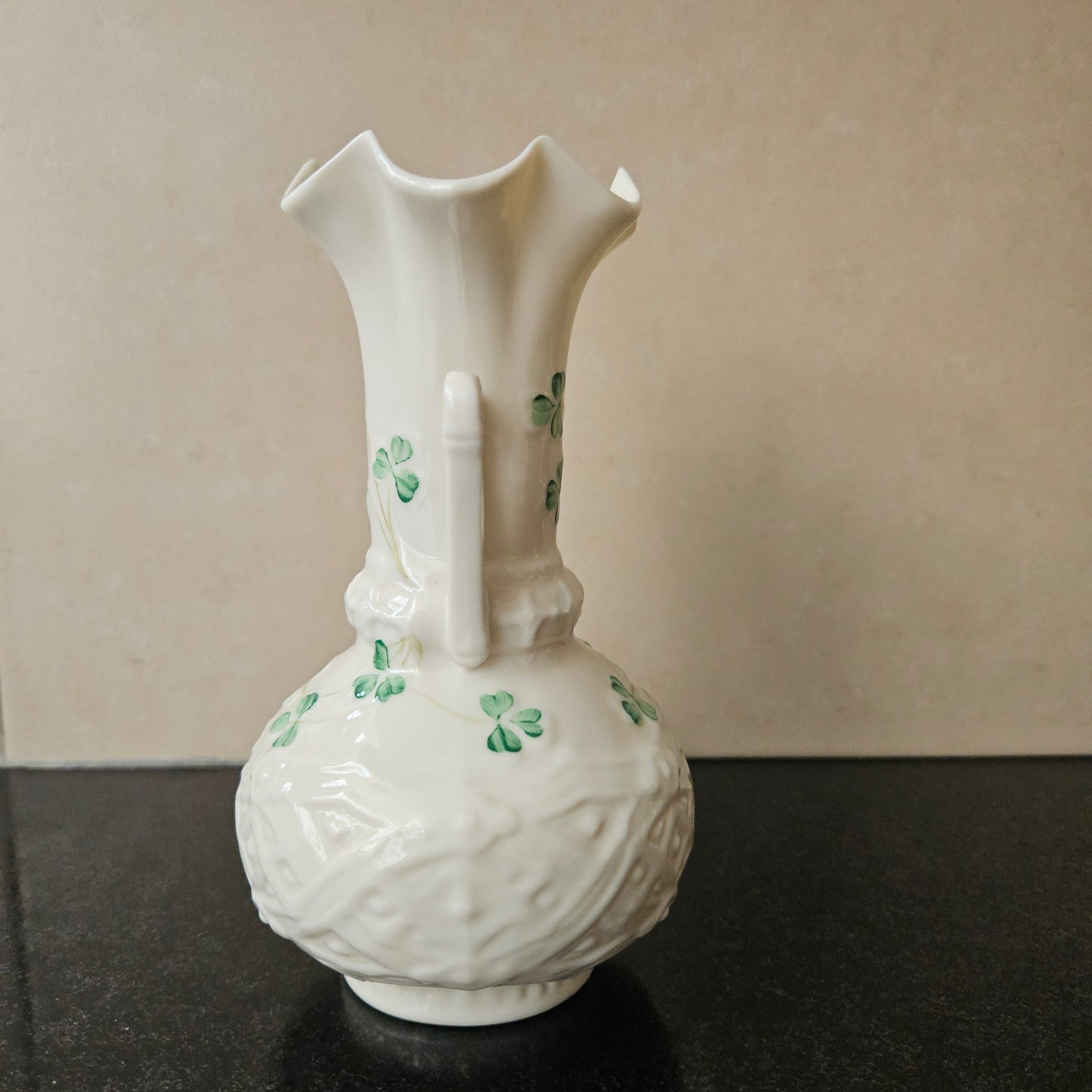 Charming Belleek Double Handled Vase