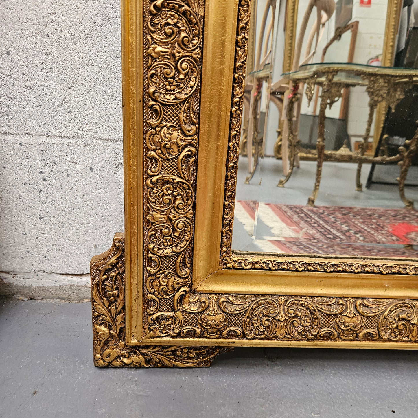 Stunning 19th Century French Gilt Mantle Mirror