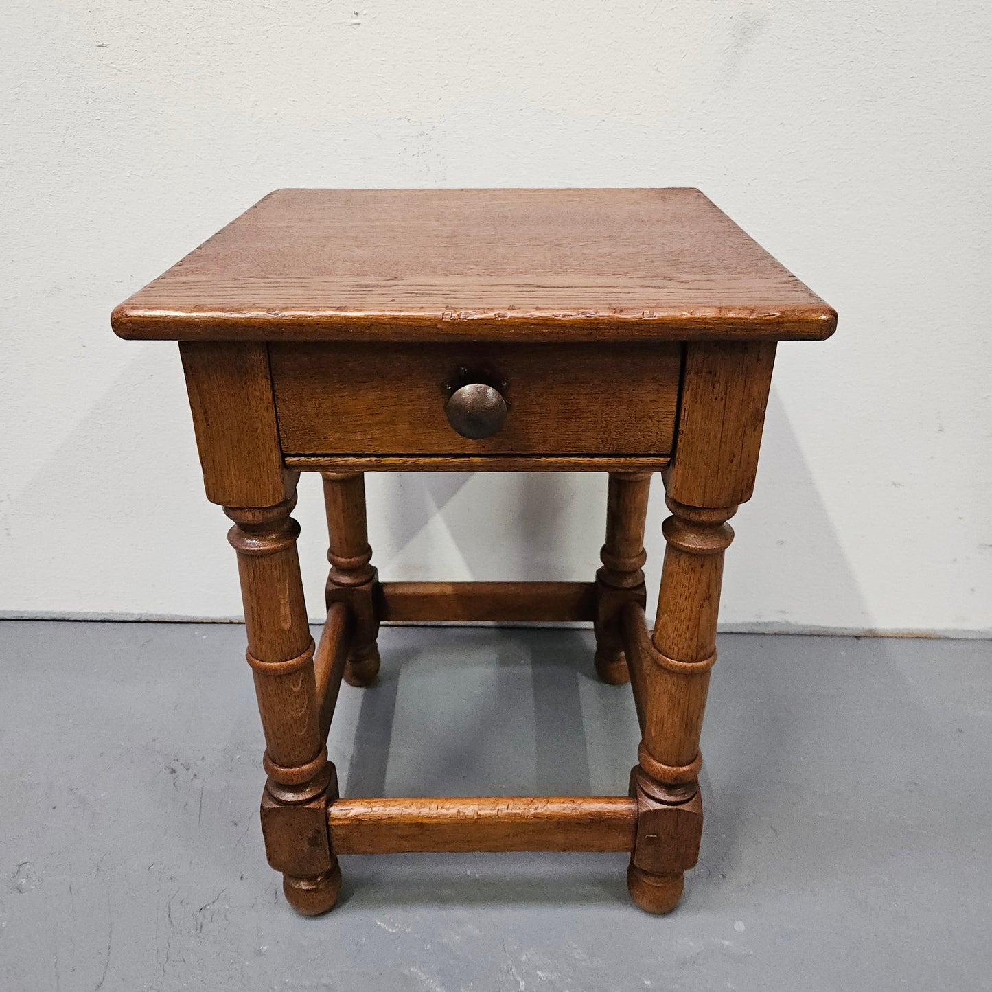French Oak Farmhouse Style Side Table