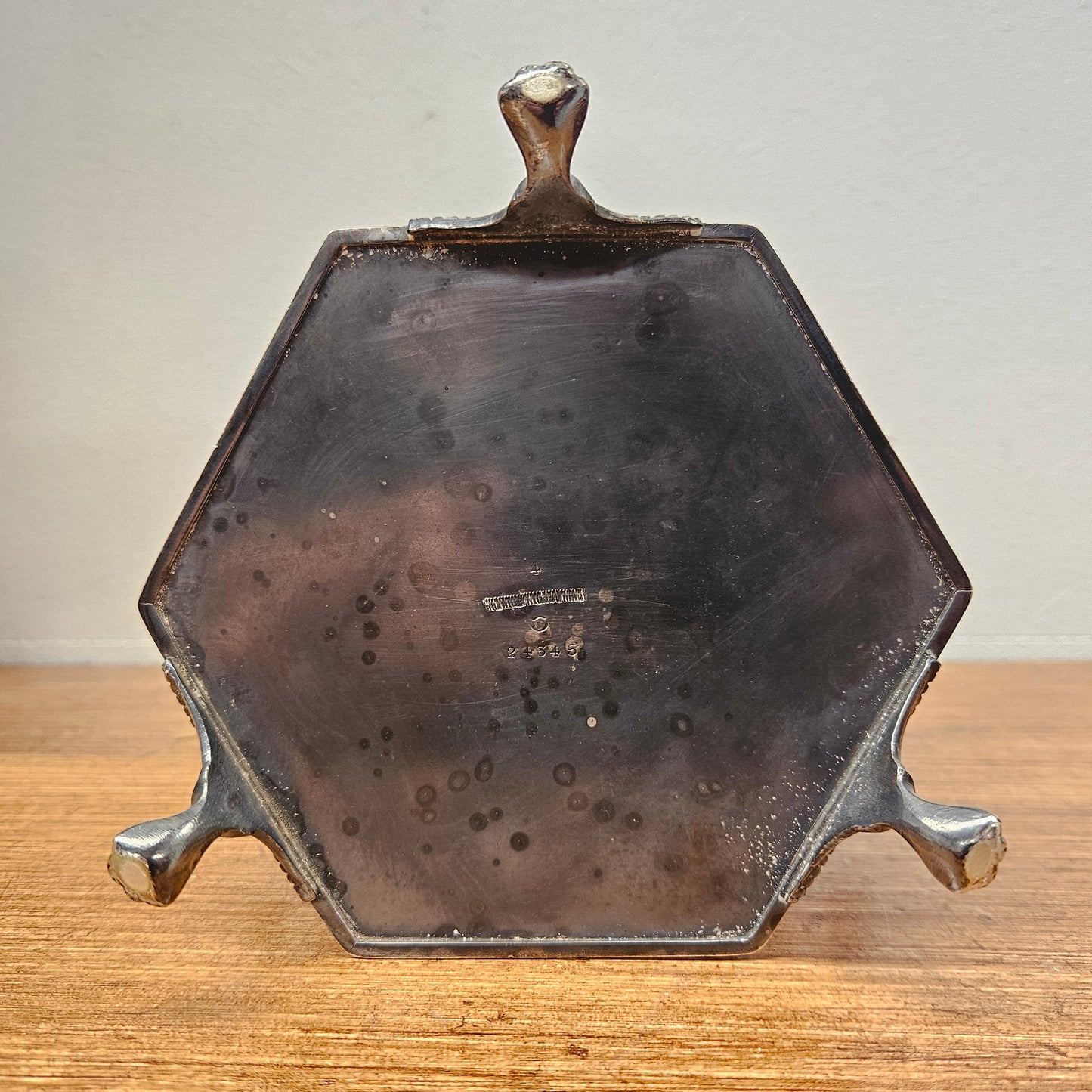 Victorian Hexagonal Silver Plated Biscuit Barrel
