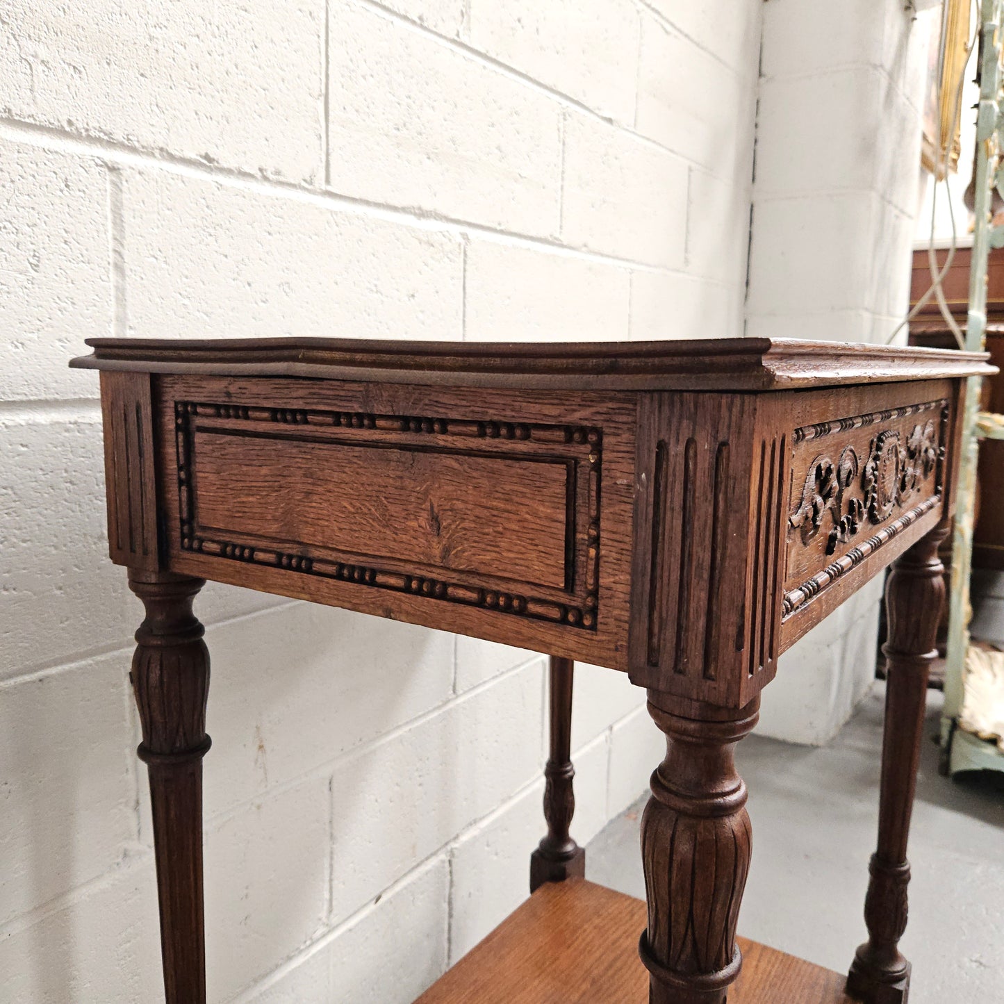 French Oak One Drawer Side Table